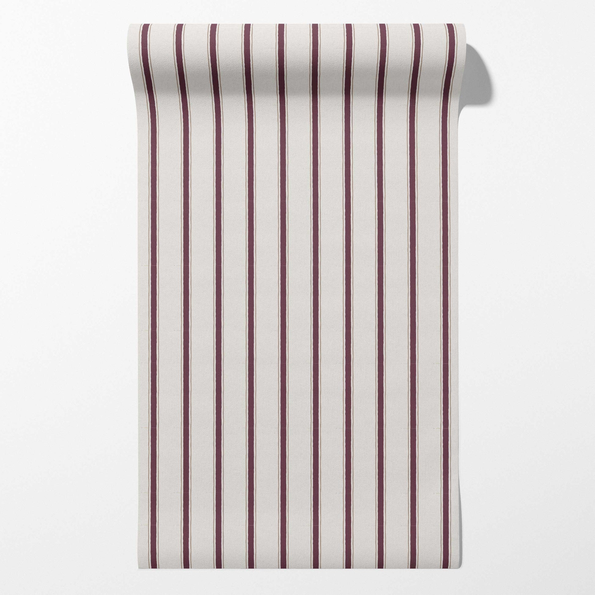 Moulding Line Wallpaper in Plum Red