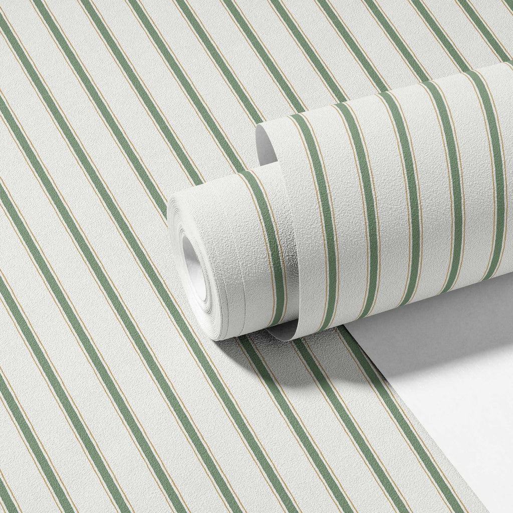 Moulding Line Wallpaper in Soft Sage