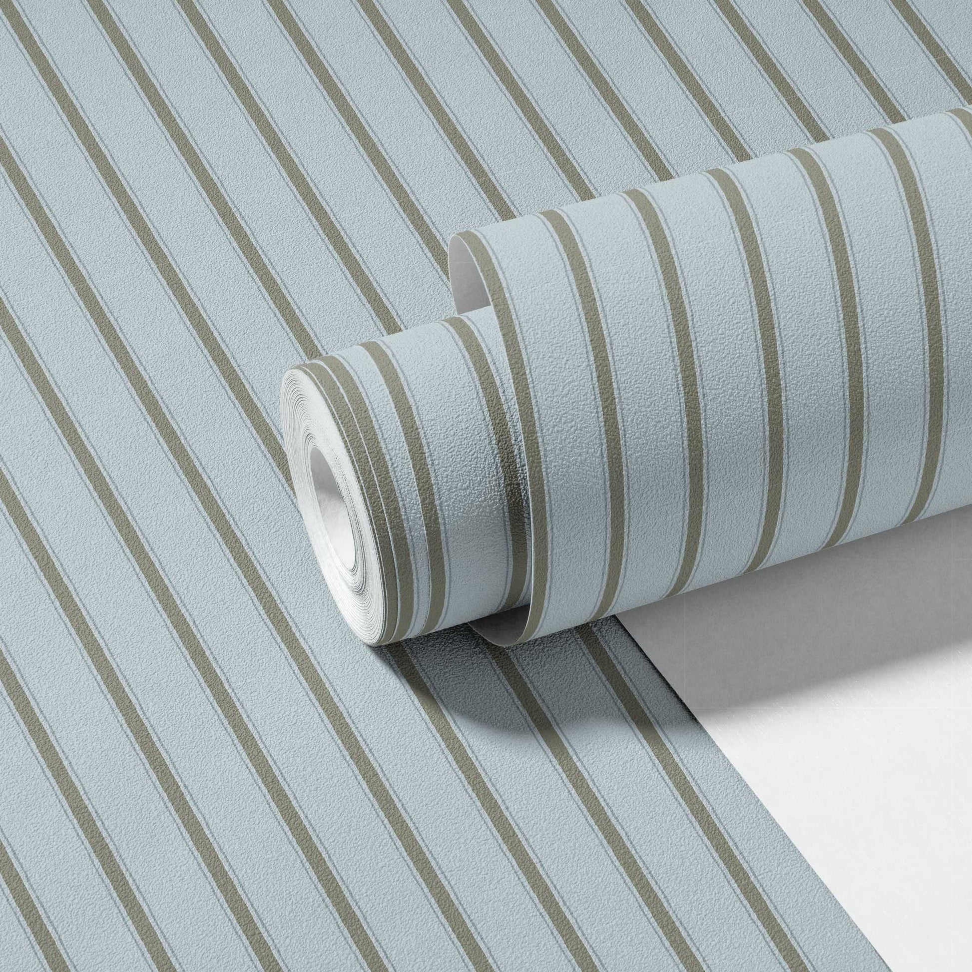 Moulding Line Wallpaper in Stone Blue