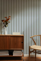 Moulding Line Wallpaper in Stone Blue
