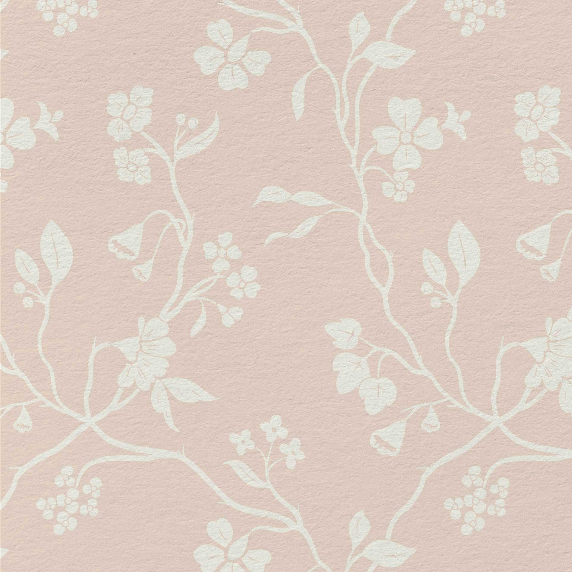 Lunaria Vine Wallpaper in Rose Bisque
