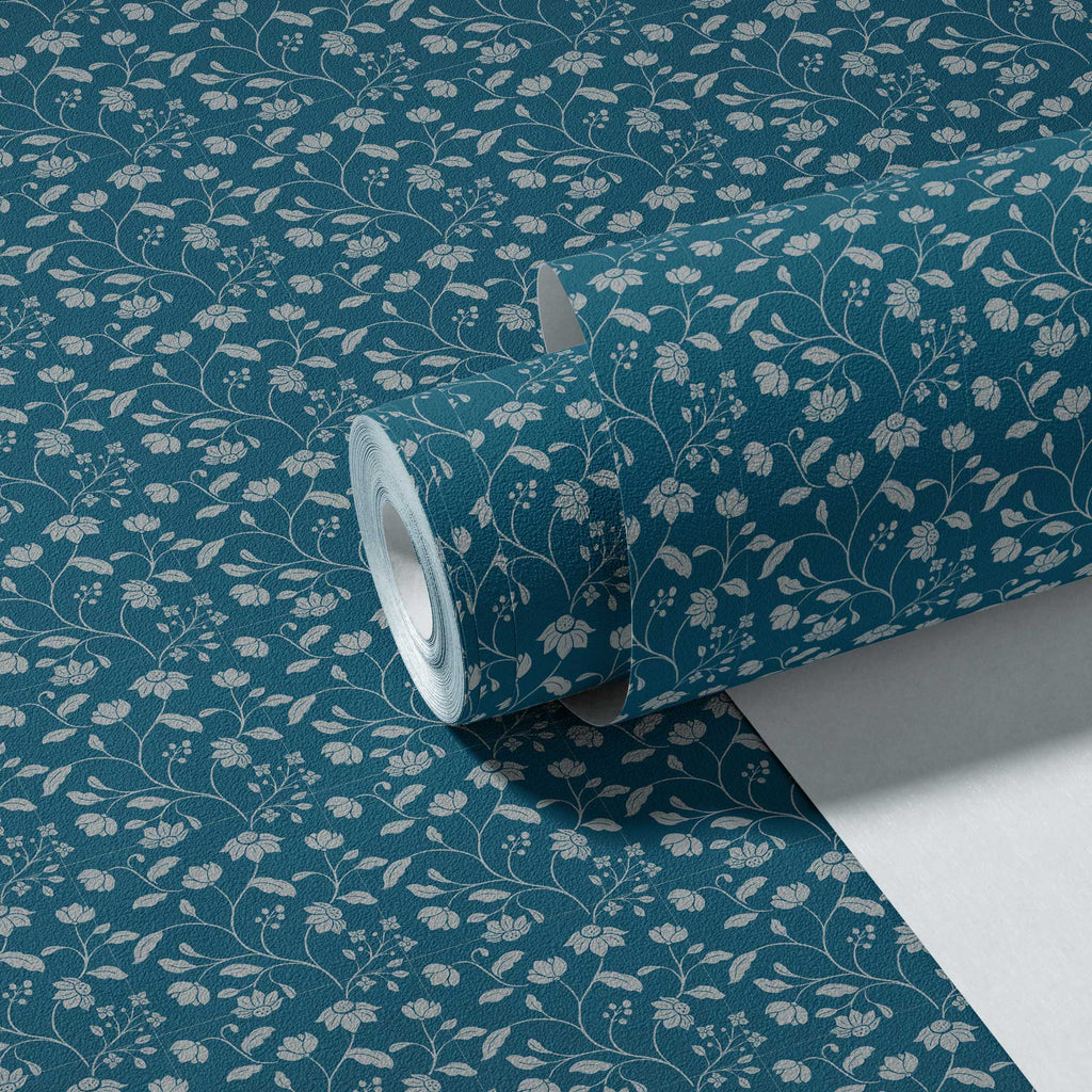 Wild Geranium Wallpaper in Bay Blue