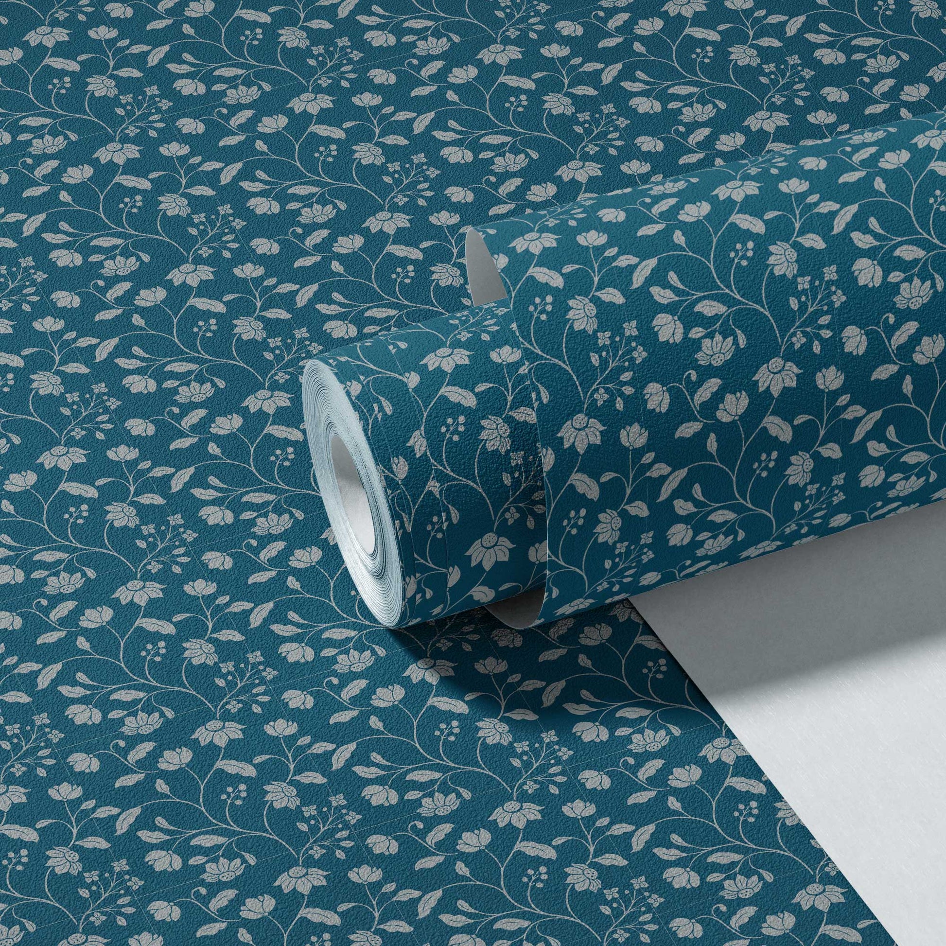 Wild Geranium Wallpaper in Bay Blue