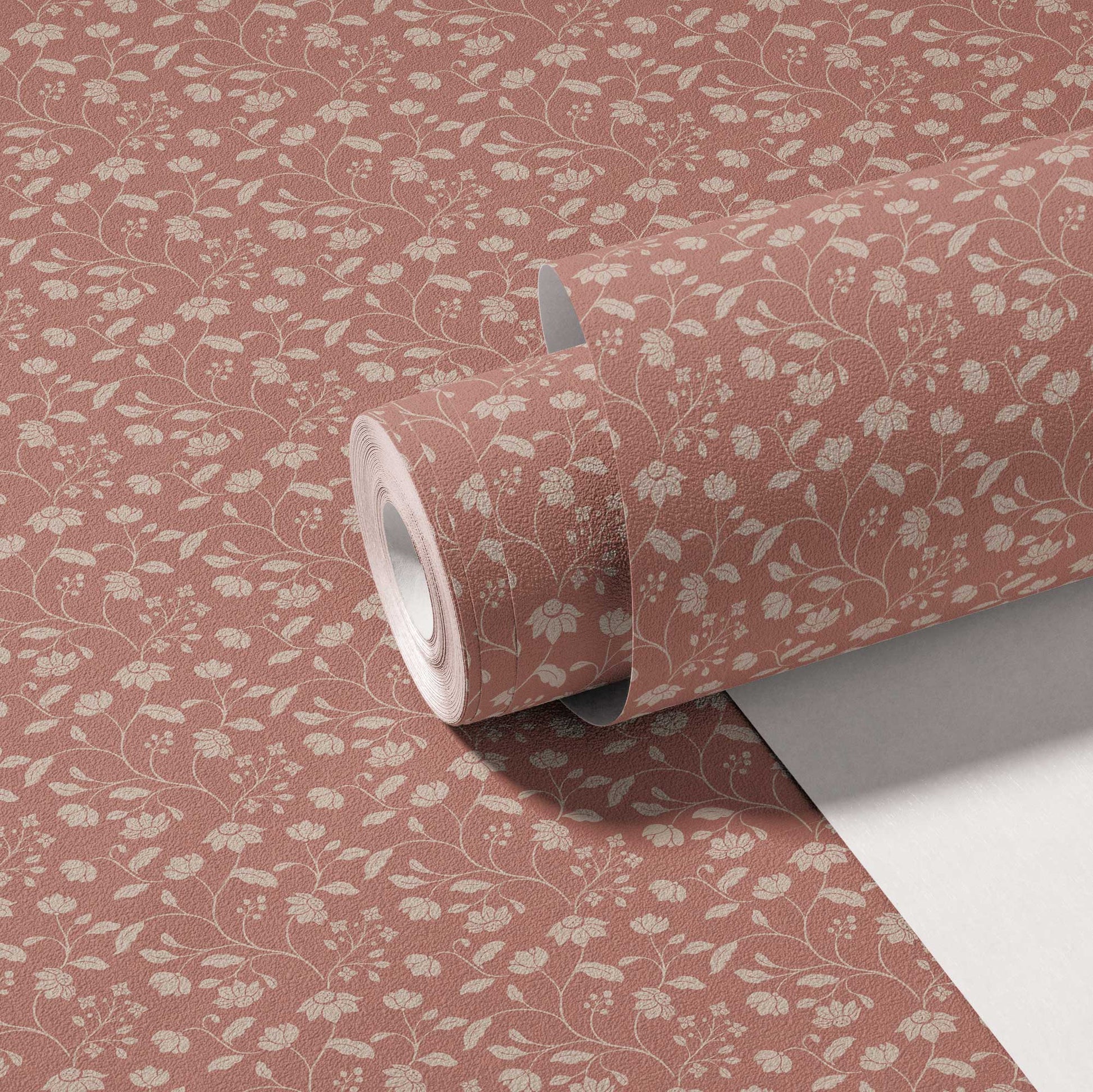 Wild Geranium Wallpaper in Blush Rose