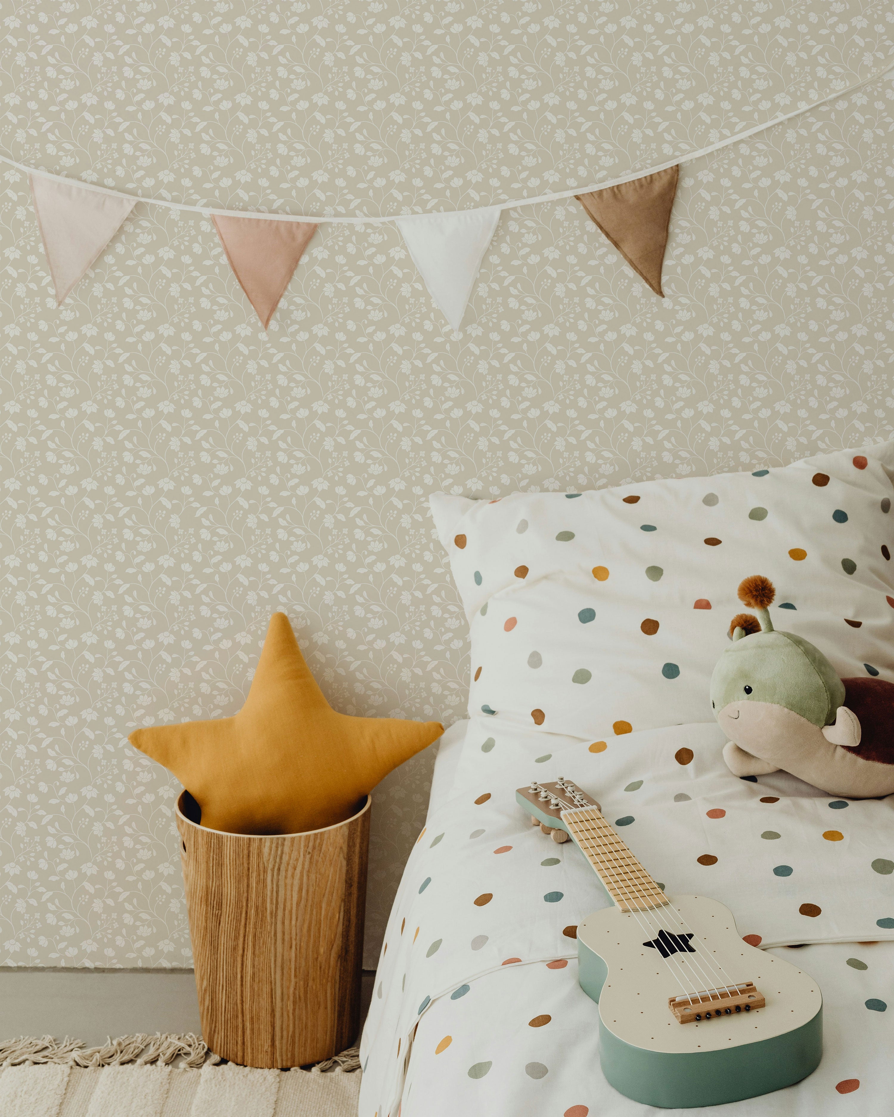 Wild Geranium Wallpaper in Linen Wash