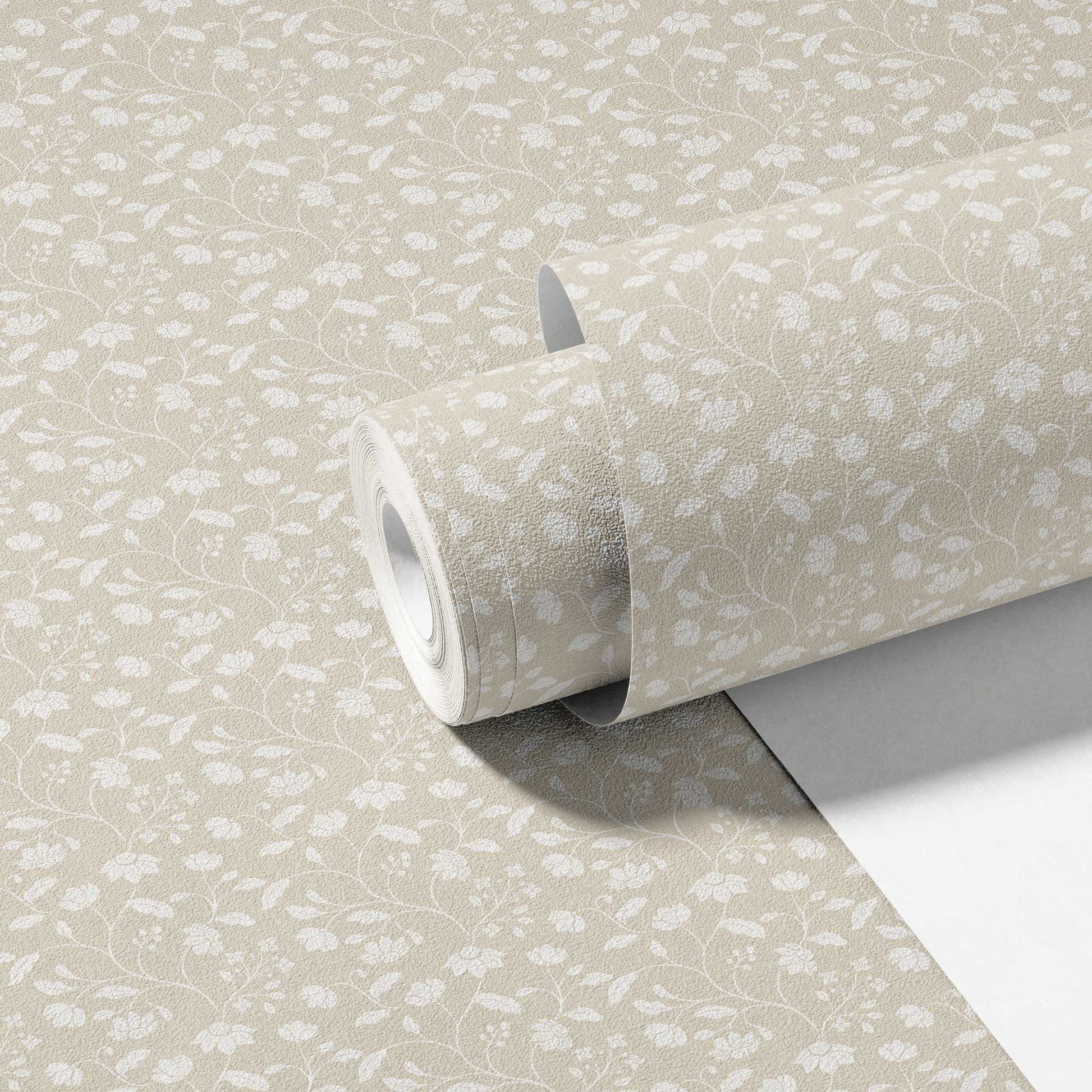 Wild Geranium Wallpaper in Linen Wash
