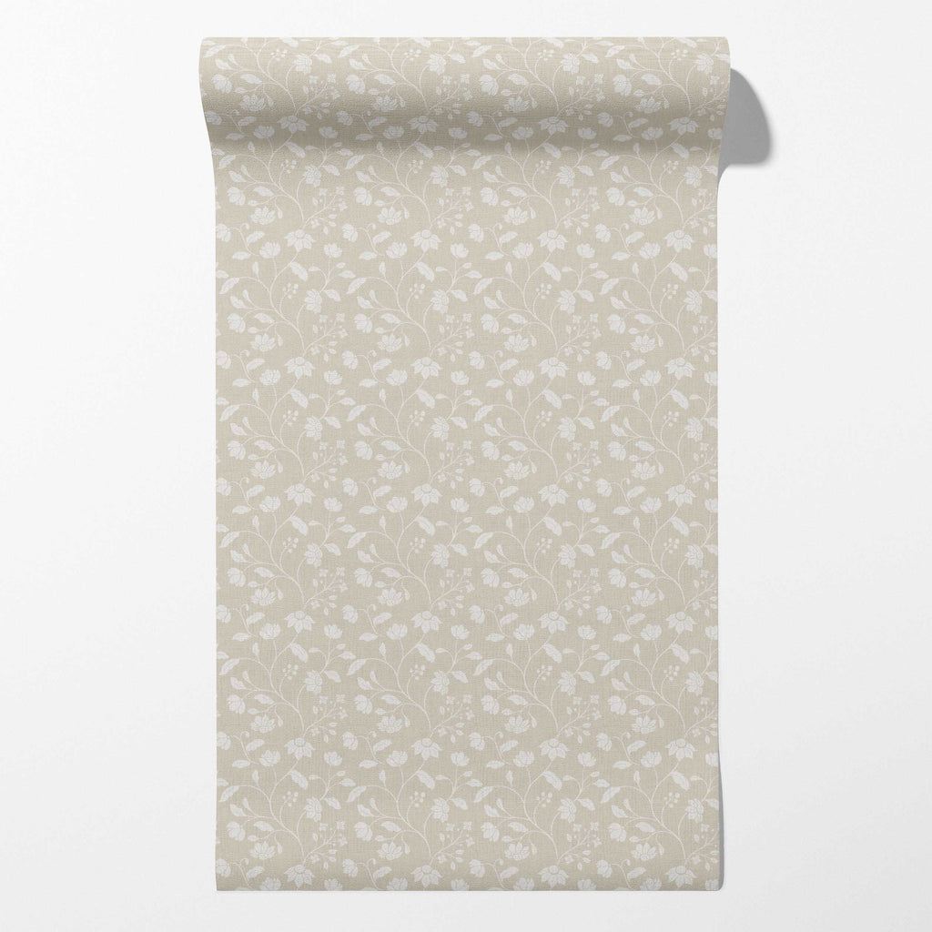 Wild Geranium Wallpaper in Linen Wash