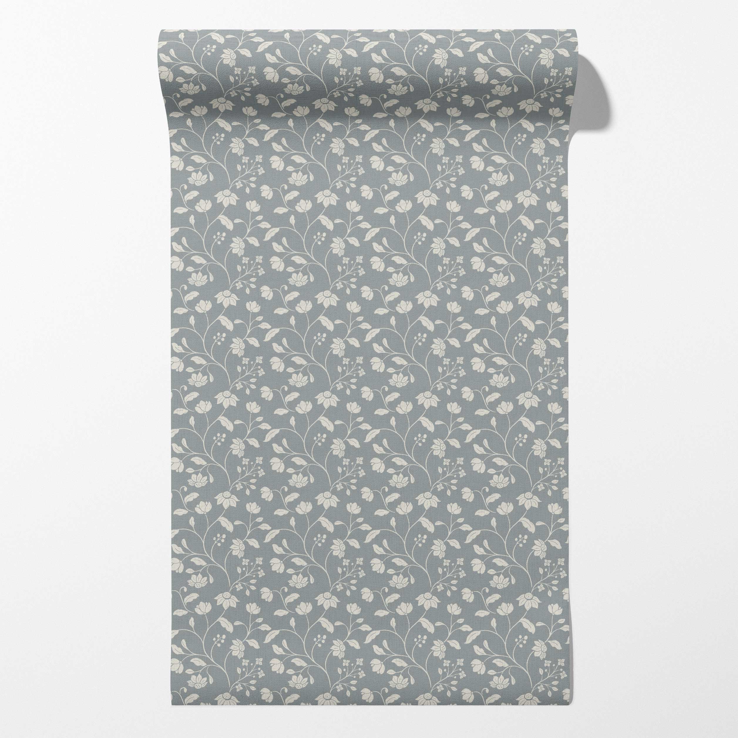 Wild Geranium Wallpaper in Slate Dust