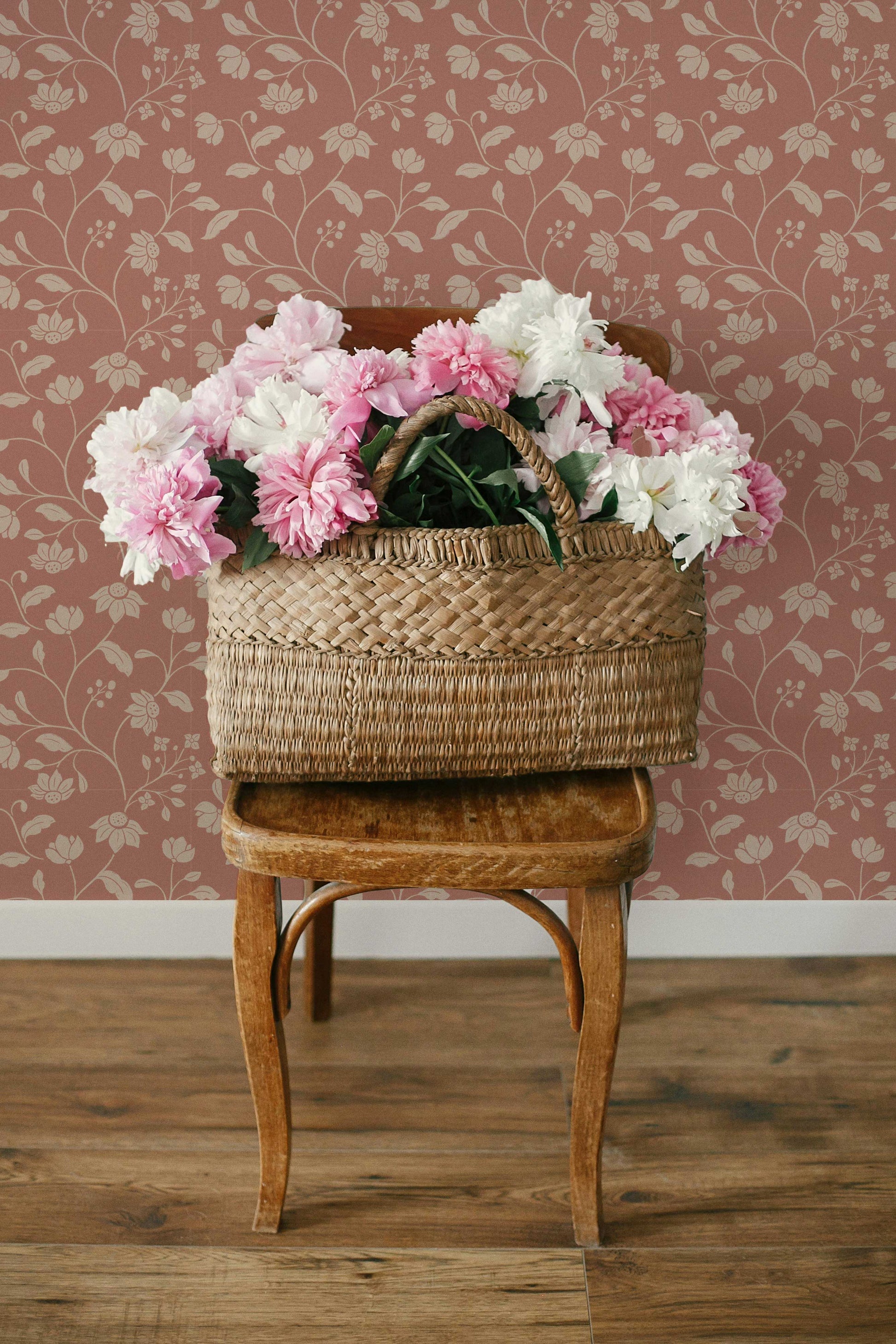 Wild Geranium Wallpaper in Blush Rose