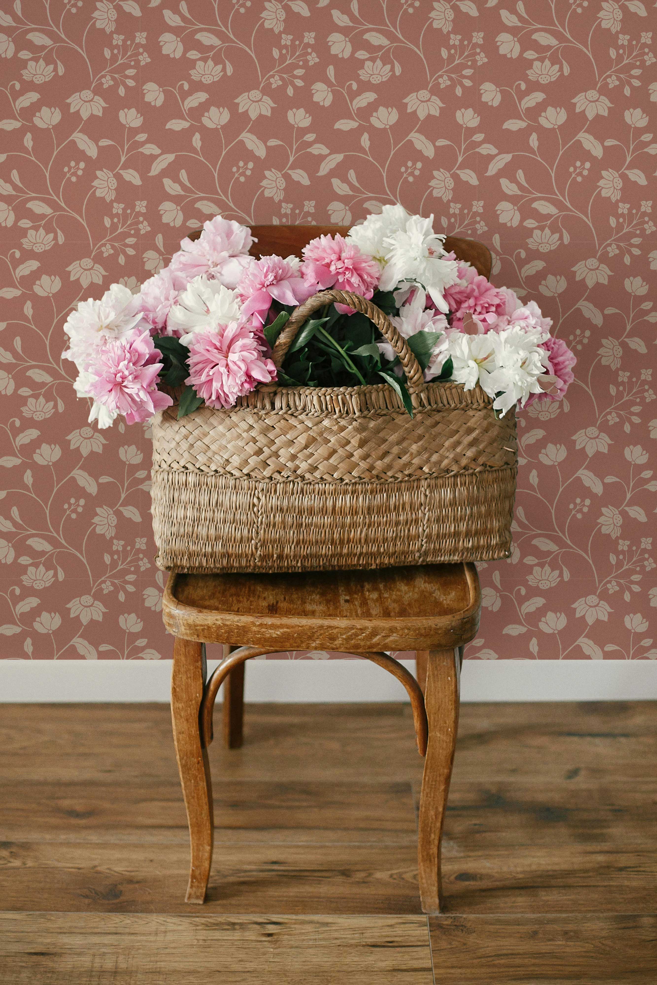 Wild Geranium Wallpaper in Blush Rose