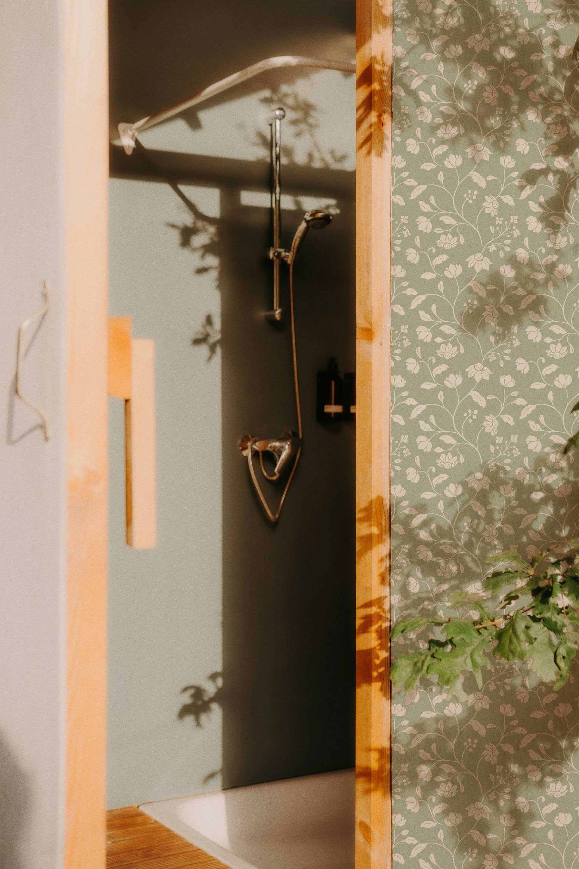 Wild Geranium Wallpaper in Soft Sage