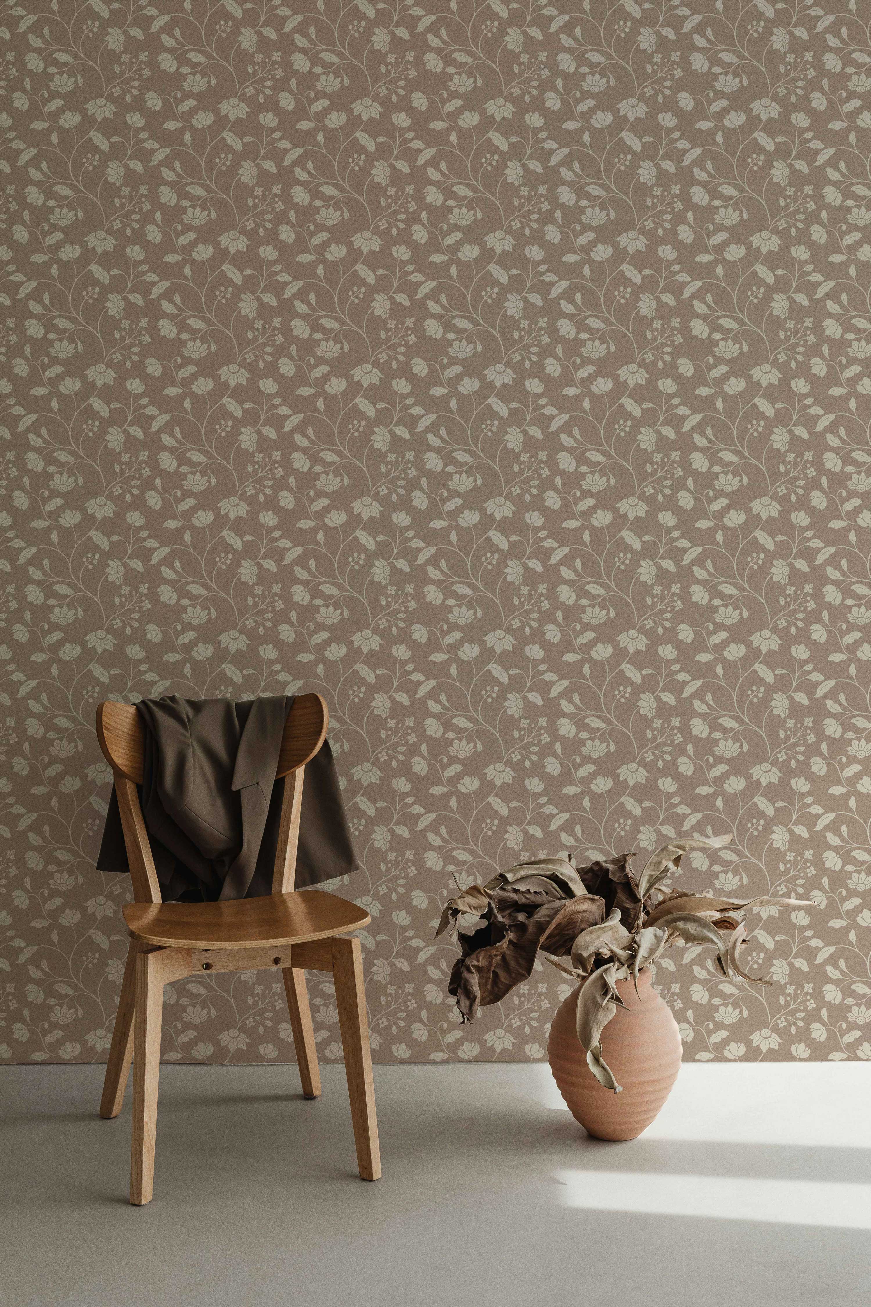 Wild Geranium Wallpaper in Mauve Clay