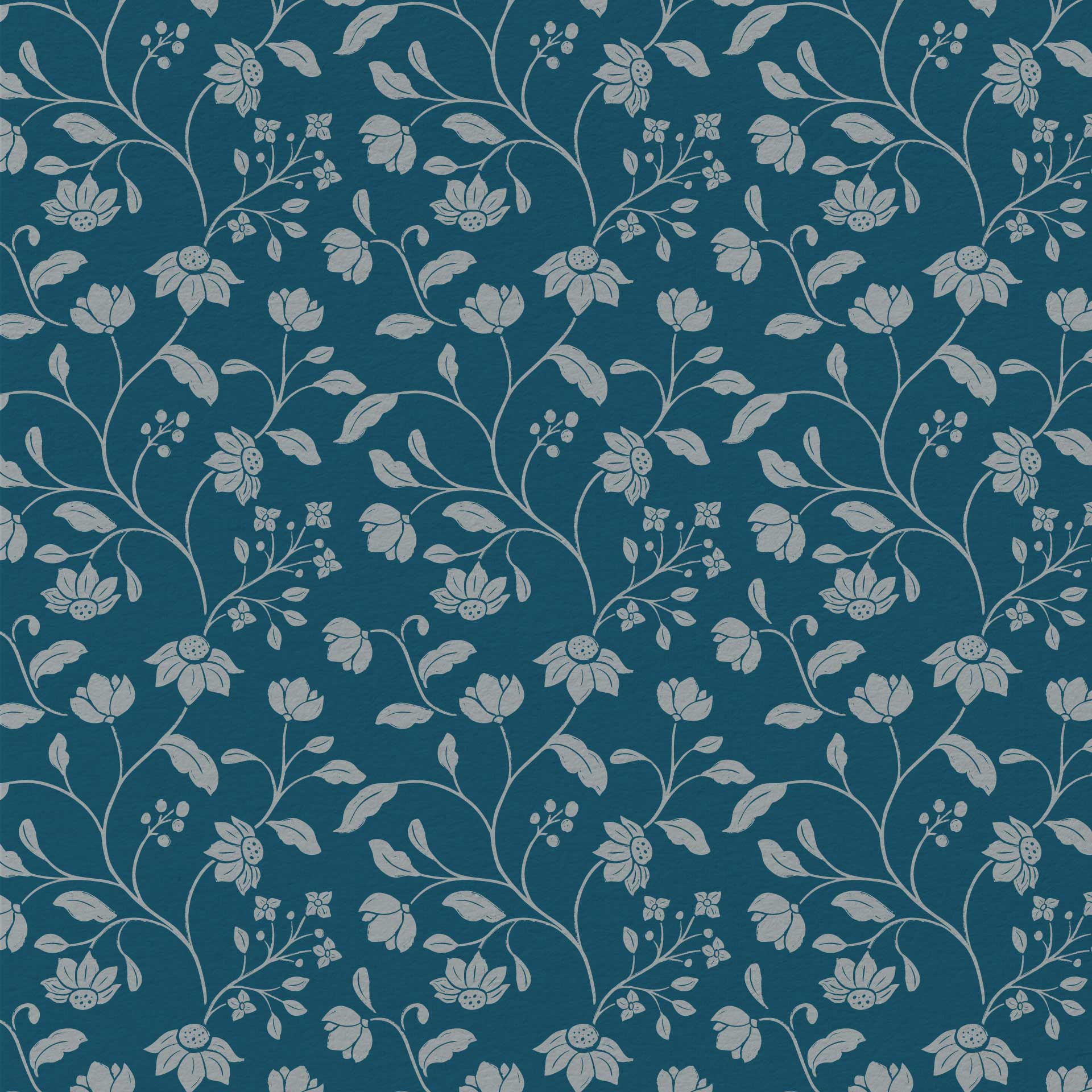 Wild Geranium Wallpaper in Bay Blue