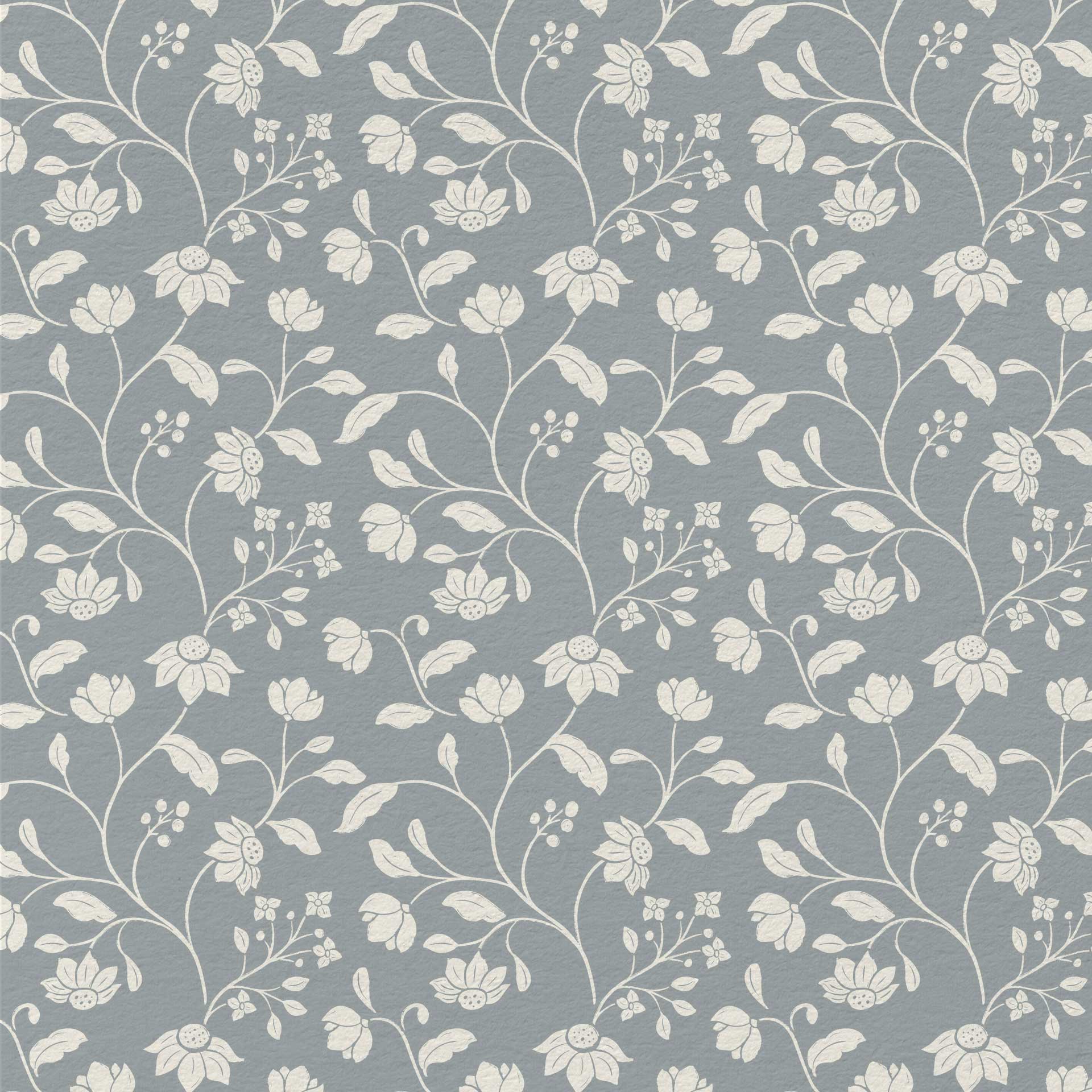 Wild Geranium Wallpaper in Slate Dust