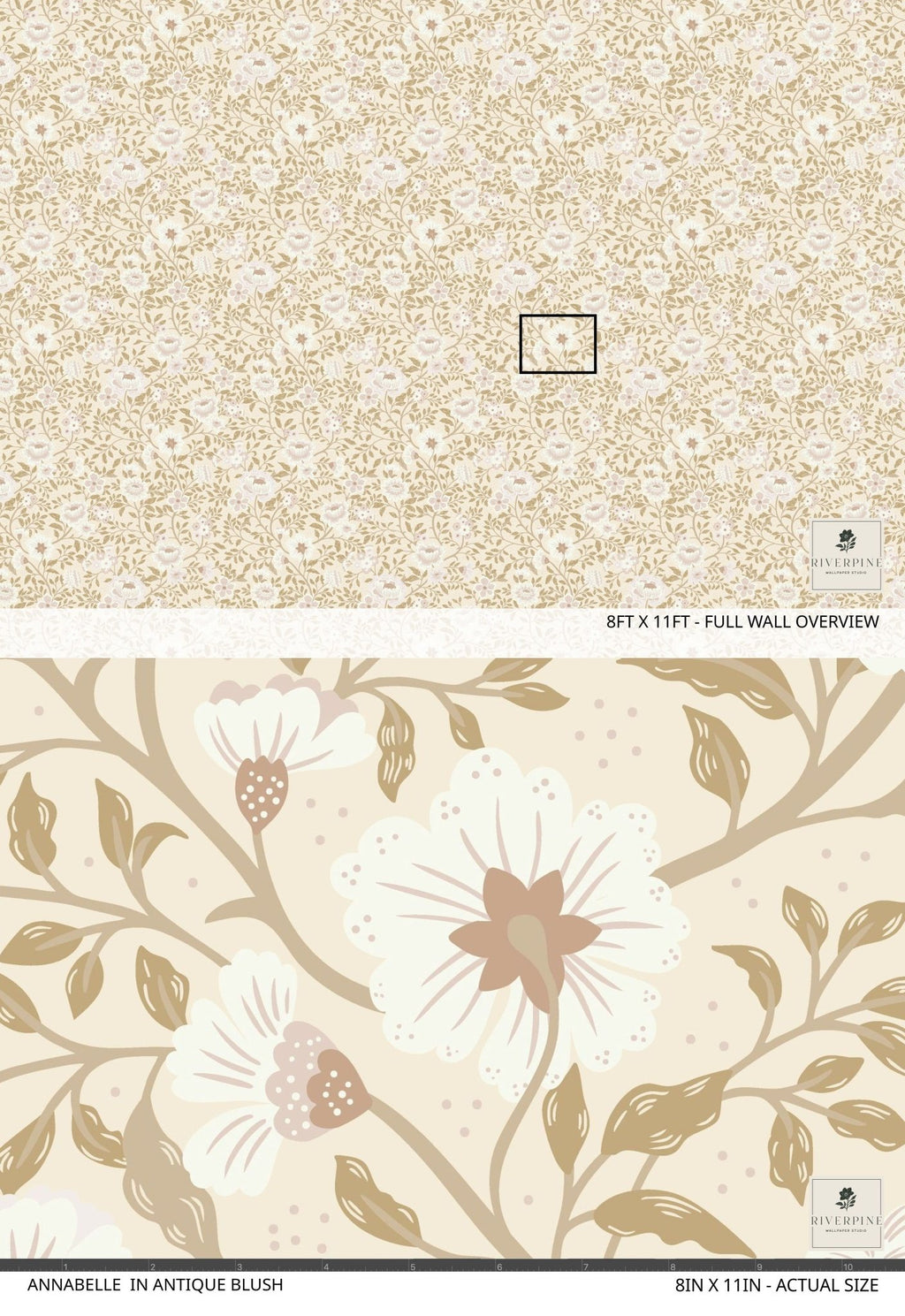 Annabelle Wallpaper in Antique Blush - Riverpine