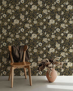 Annabelle Wallpaper in Charcoal Marigold - Riverpine