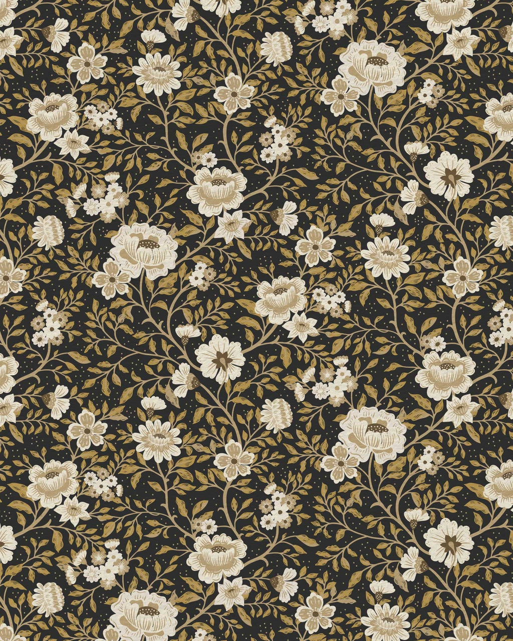 Annabelle Wallpaper in Charcoal Marigold - Riverpine