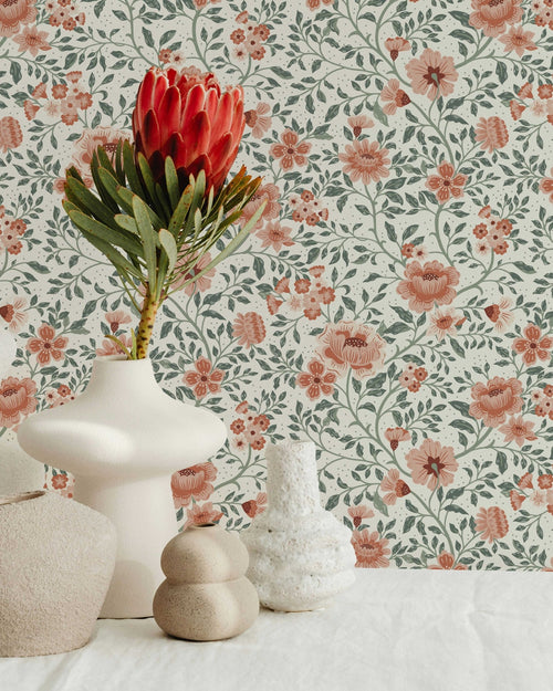 Annabelle Wallpaper in Clay Garden - Riverpine