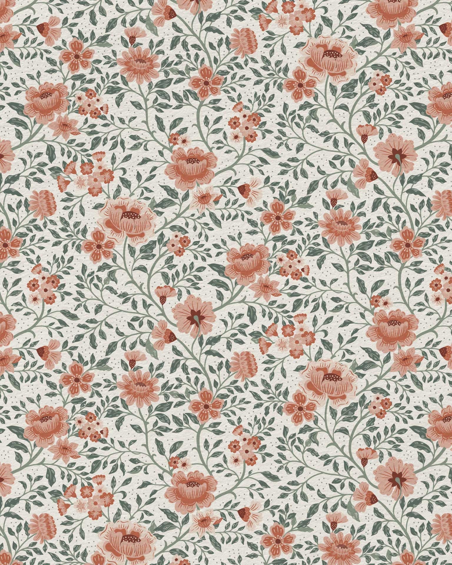 Annabelle Wallpaper in Clay Garden - Riverpine
