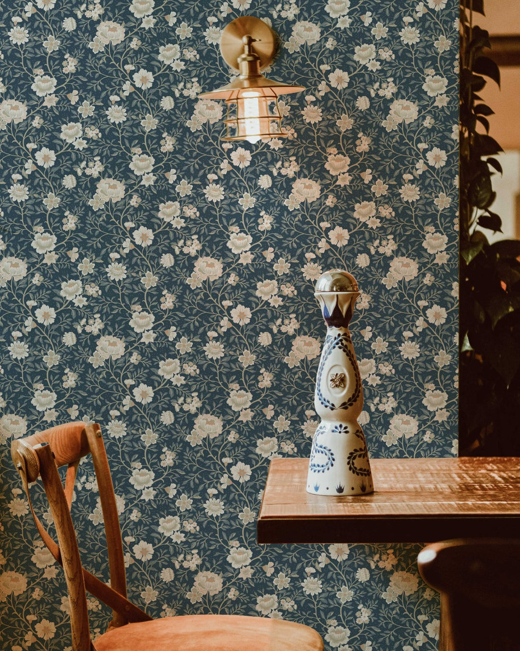 Annabelle Wallpaper in Dusty Slate - Riverpine