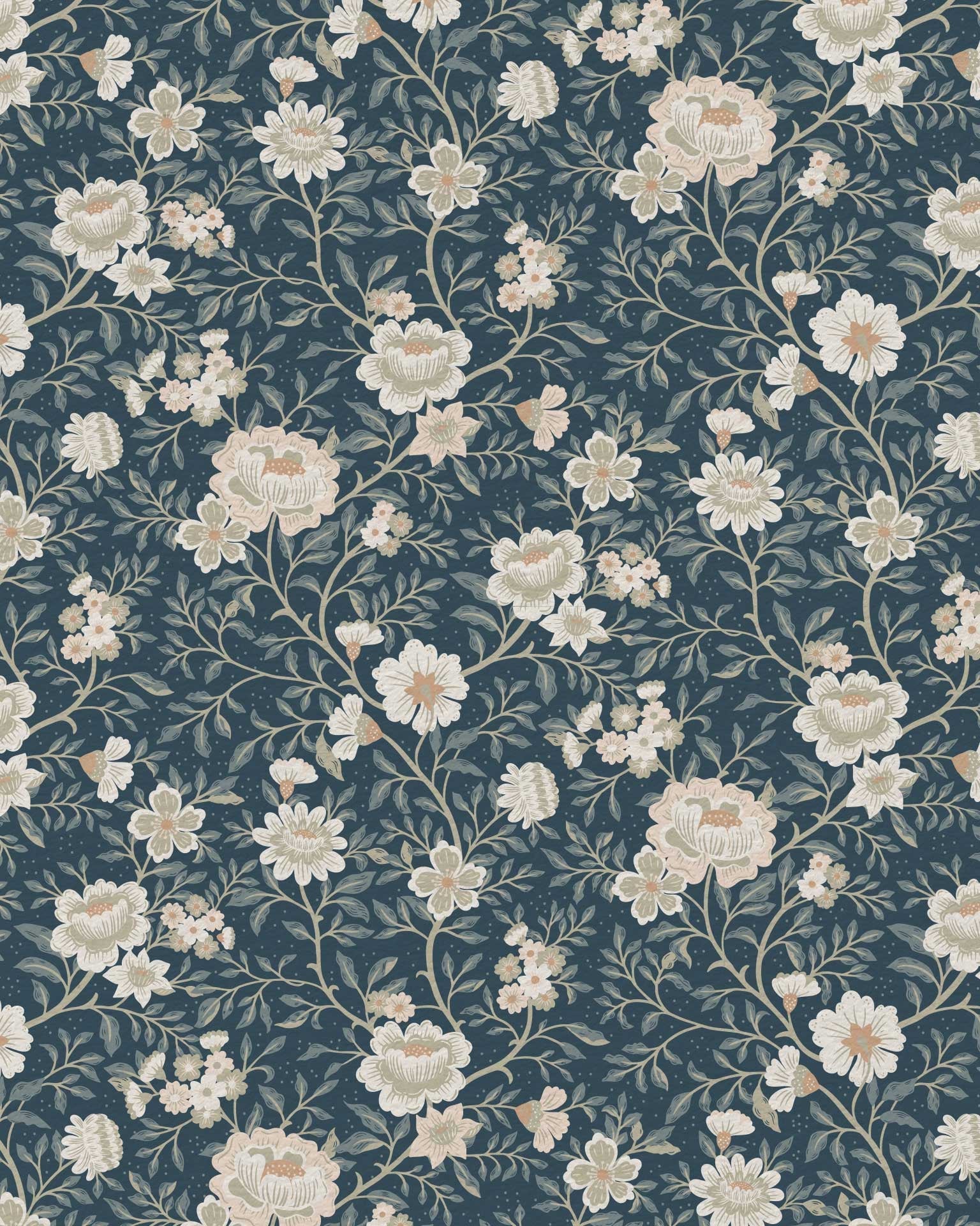 Annabelle Wallpaper in Dusty Slate - Riverpine