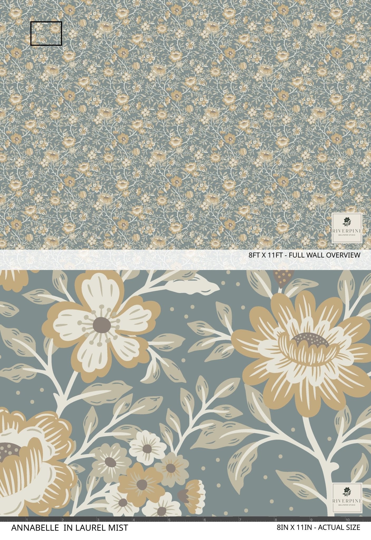 Annabelle Wallpaper in Laurel Mist - Riverpine