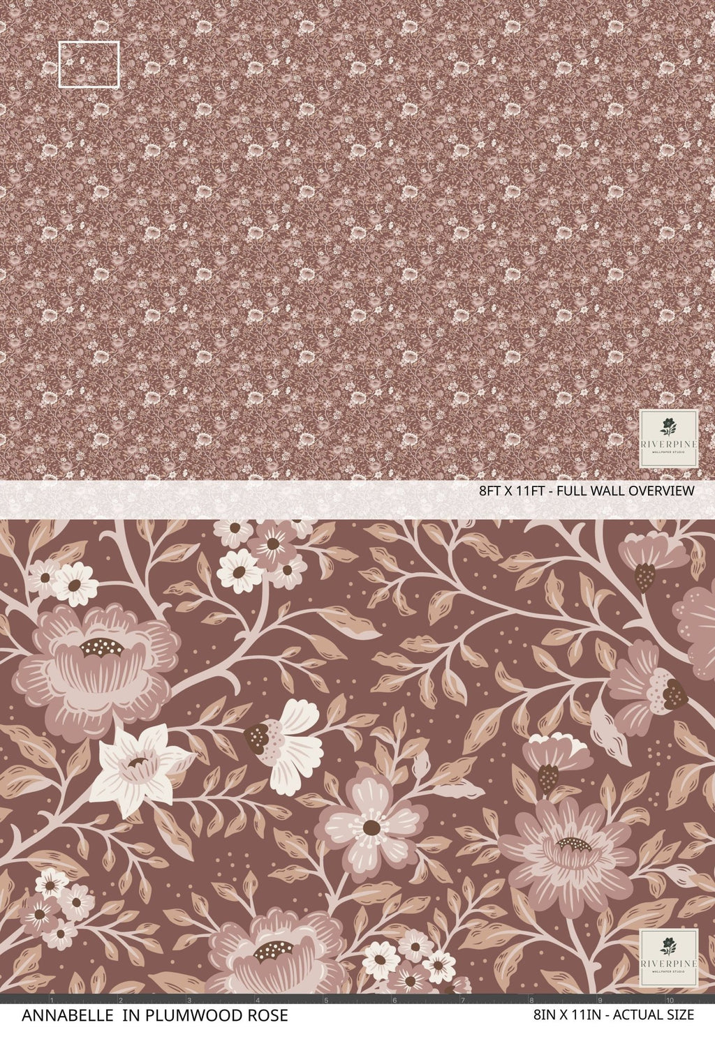 Annabelle Wallpaper in Plumwood Rose - Riverpine