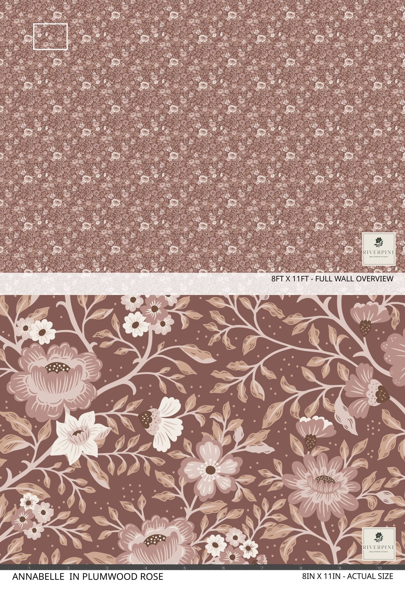 Annabelle Wallpaper in Plumwood Rose - Riverpine