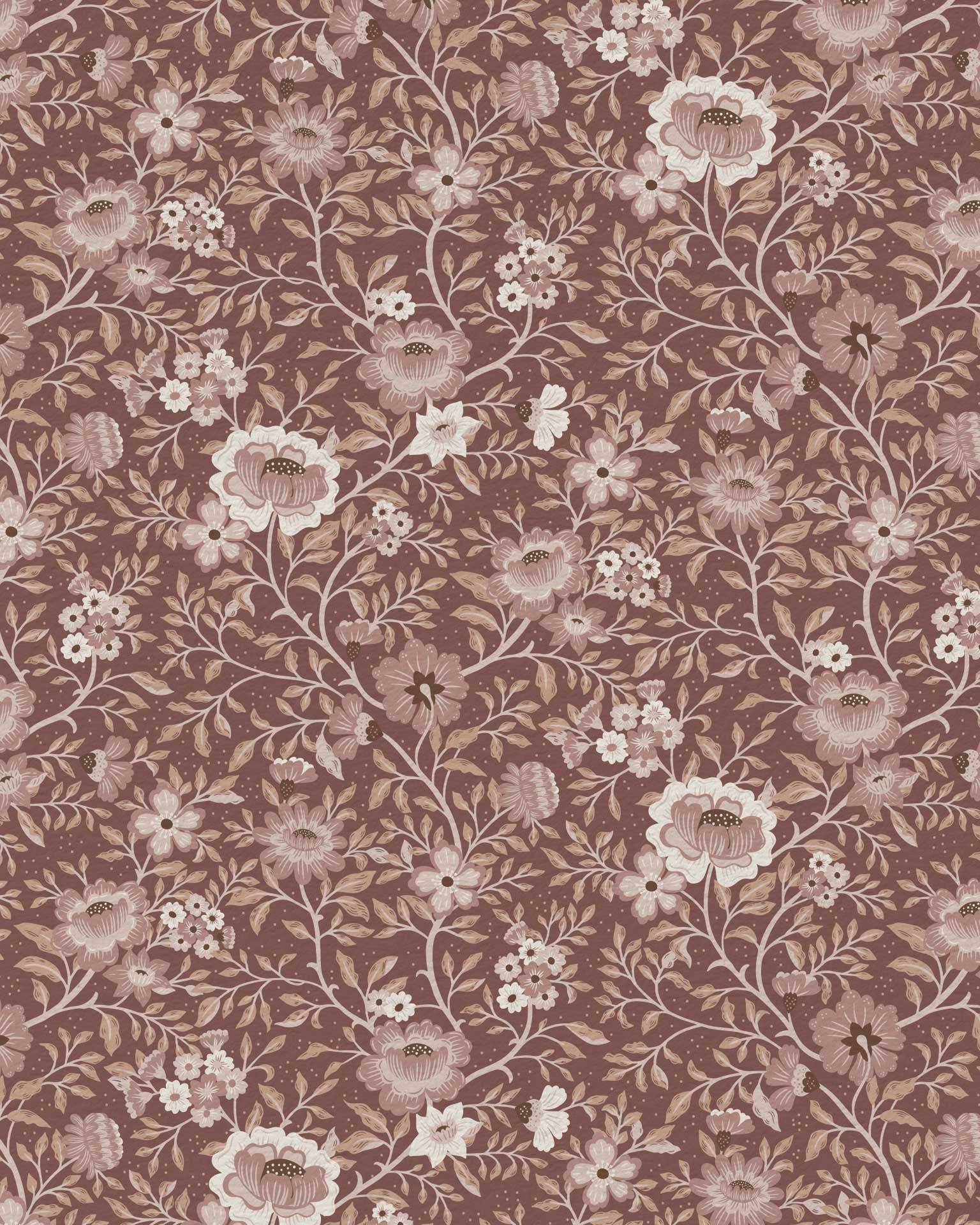 Annabelle Wallpaper in Plumwood Rose - Riverpine