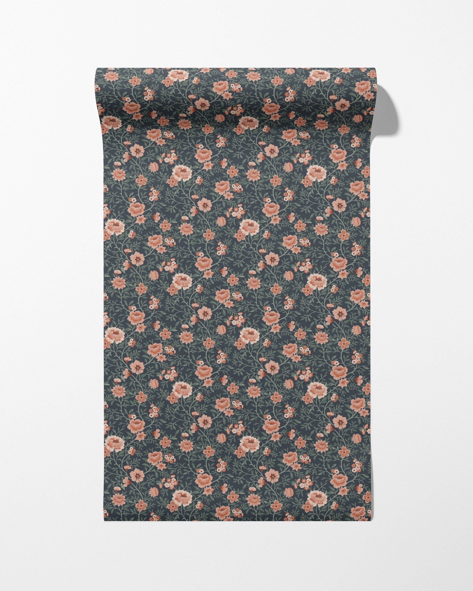 Annabelle Wallpaper in Terracotta Night - Riverpine