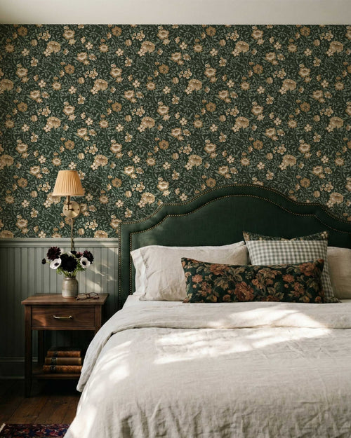 Annabelle Wallpaper in Woodland Green - Riverpine