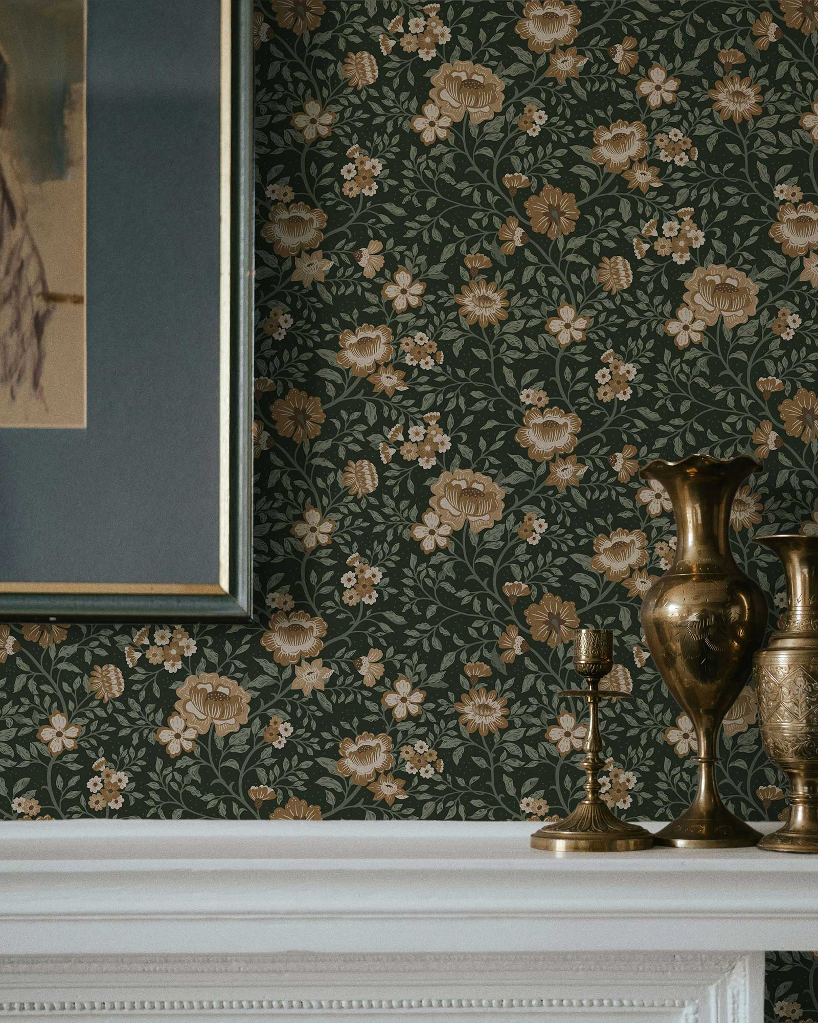 Annabelle Wallpaper in Woodland Green - Riverpine