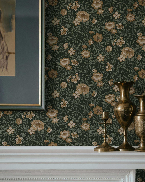 Annabelle Wallpaper in Woodland Green - Riverpine
