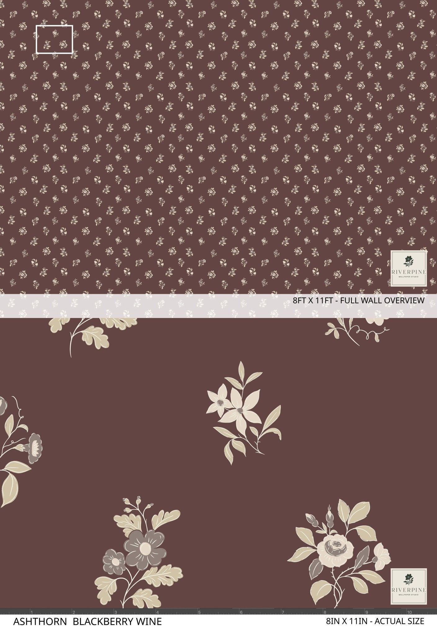 Ashthorn Wallpaper Blackberry Wine - Riverpine