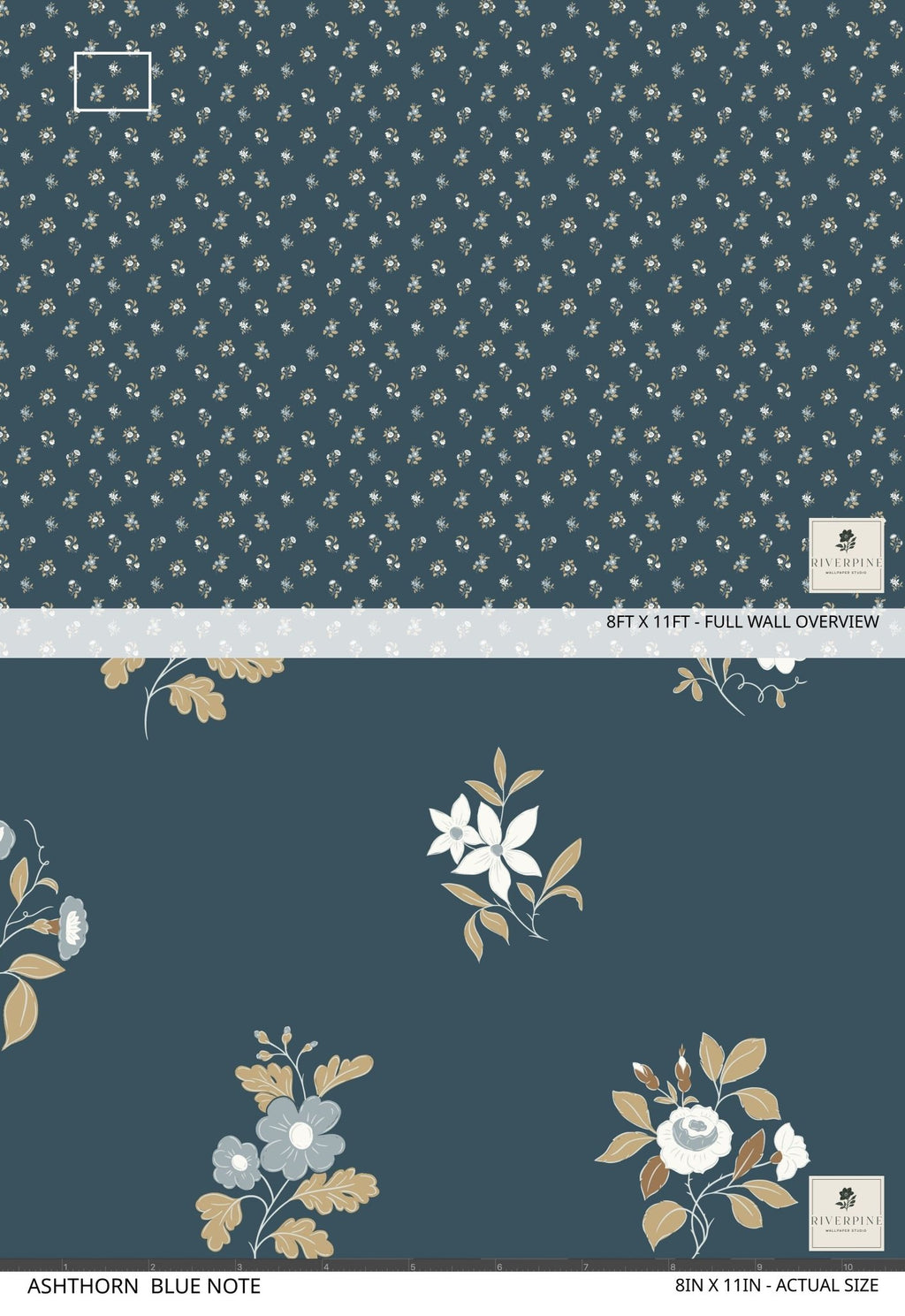 Ashthorn Wallpaper Blue Note - Riverpine
