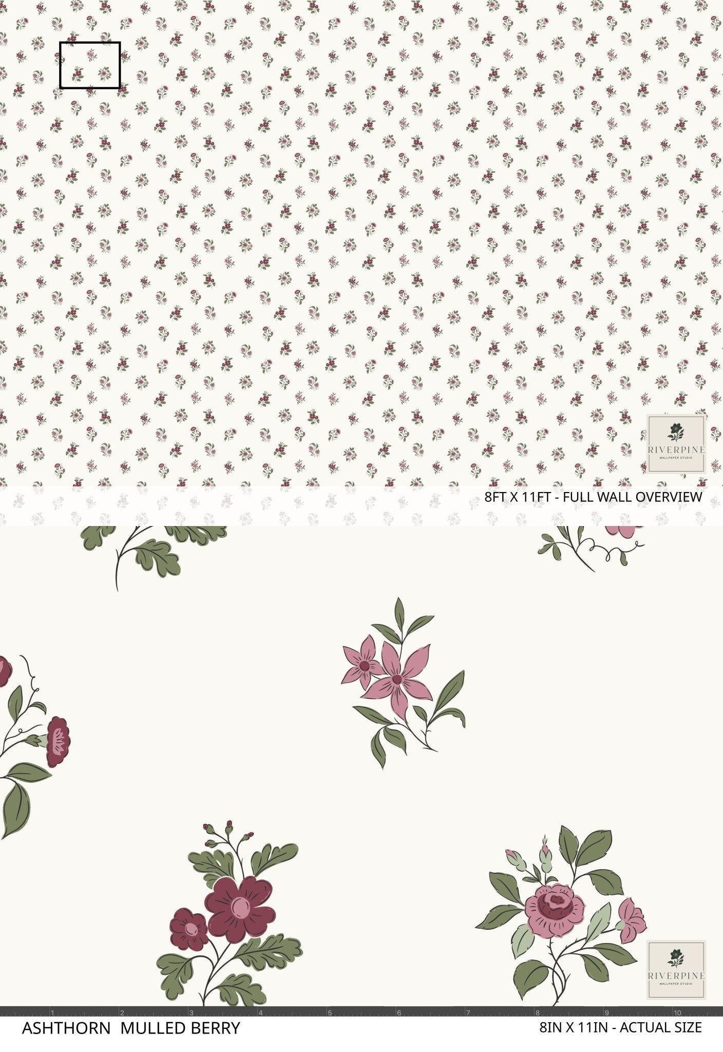 Ashthorn Wallpaper Mulled Berry - Riverpine