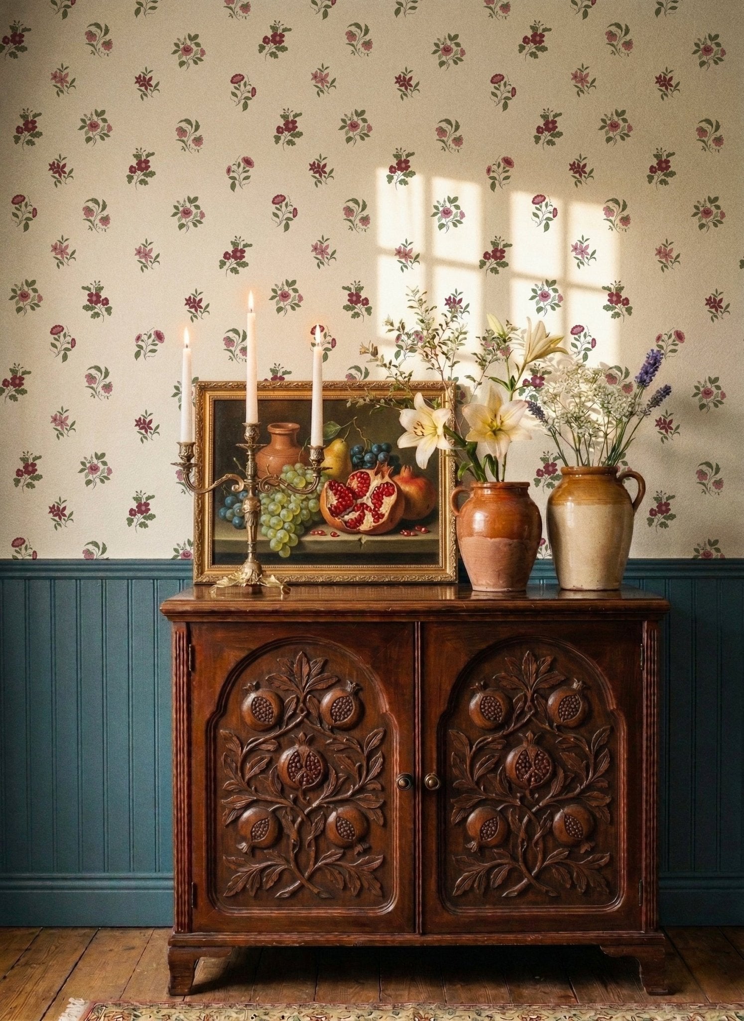 Ashthorn Wallpaper Mulled Berry - Riverpine
