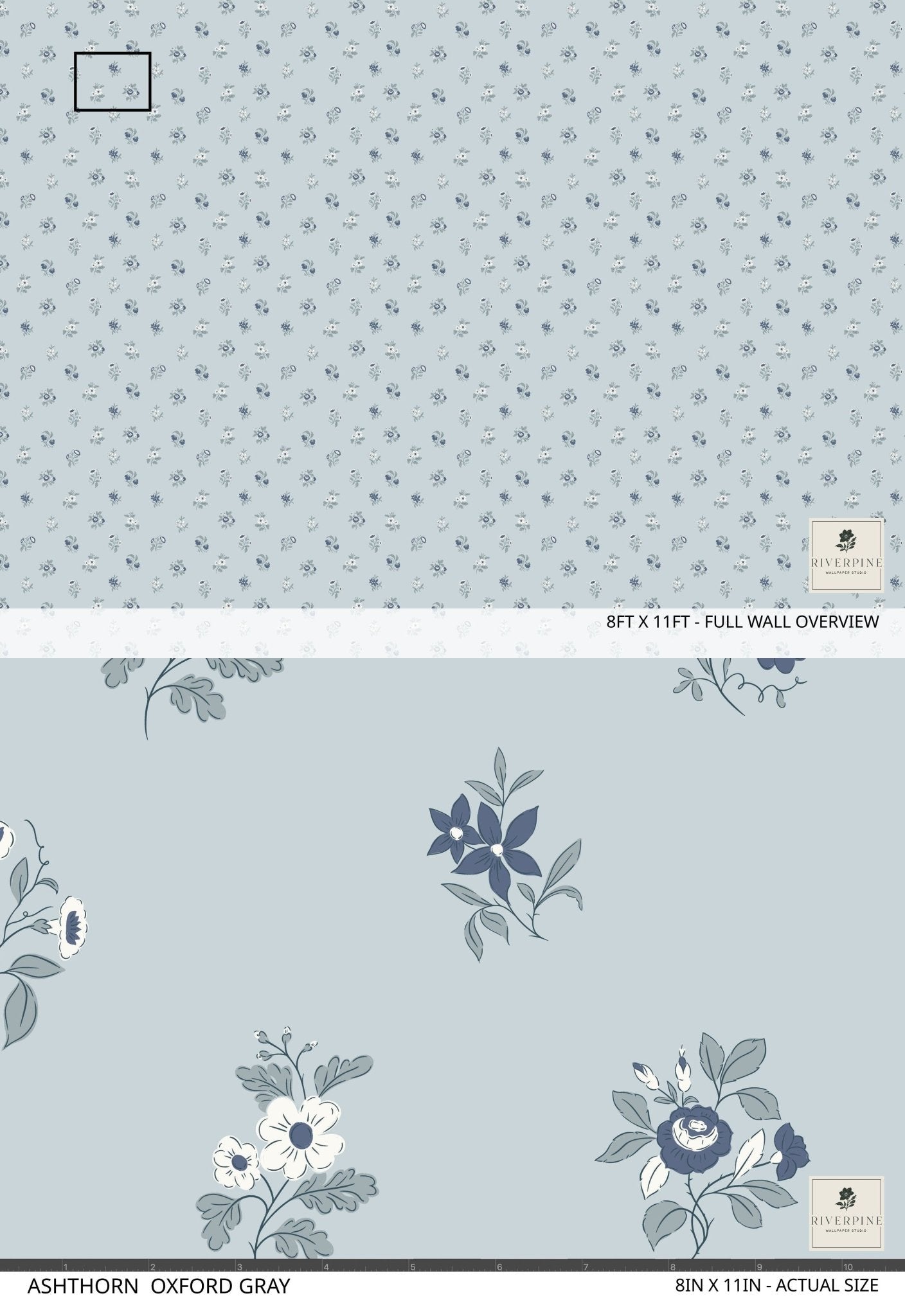 Ashthorn Wallpaper Oxford Gray - Riverpine