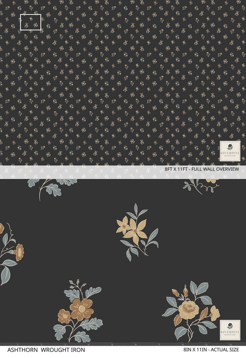 Ashthorn Wallpaper Wrought Iron - Riverpine