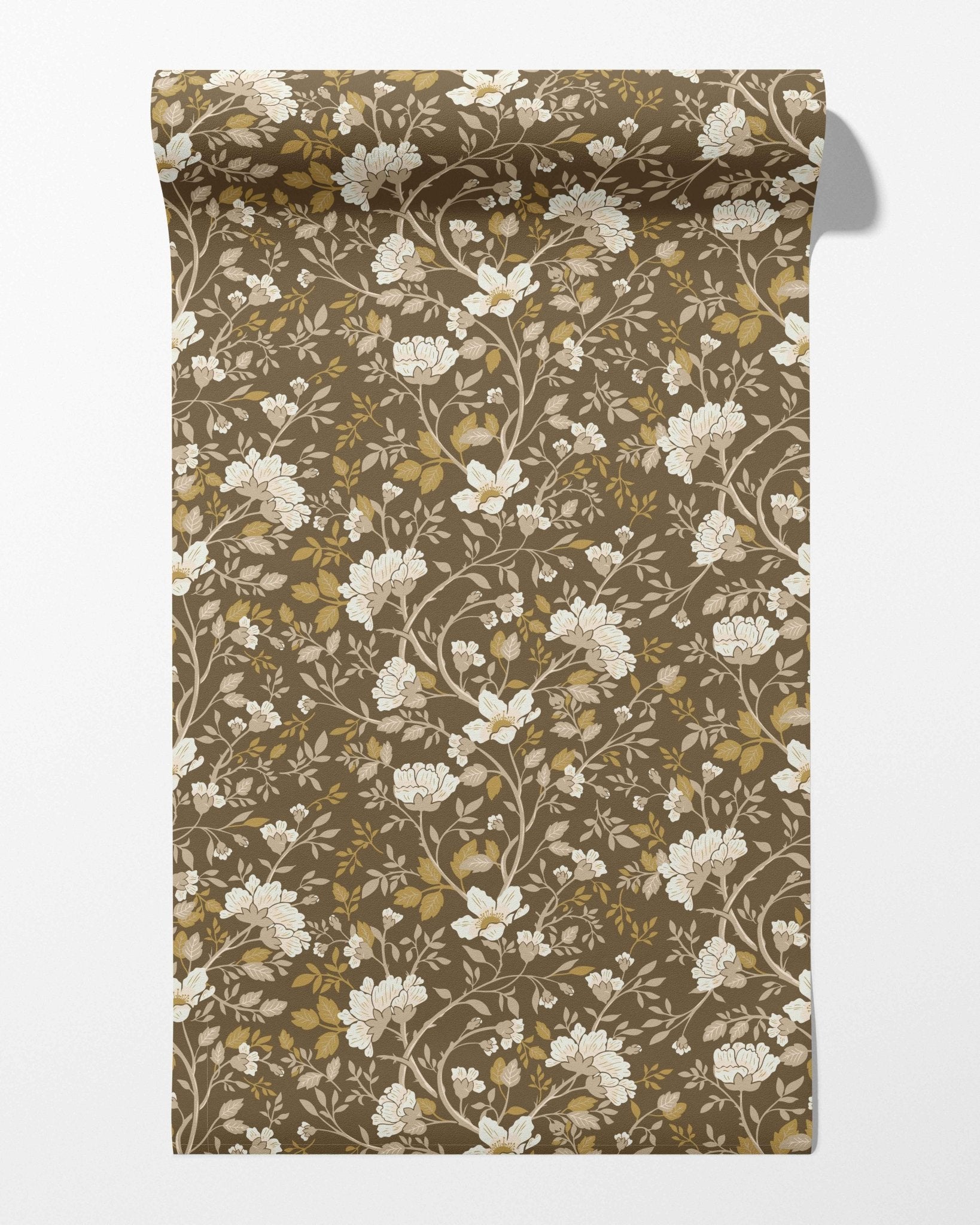 Camellia Study Wallpaper in Golden Vine - Riverpine