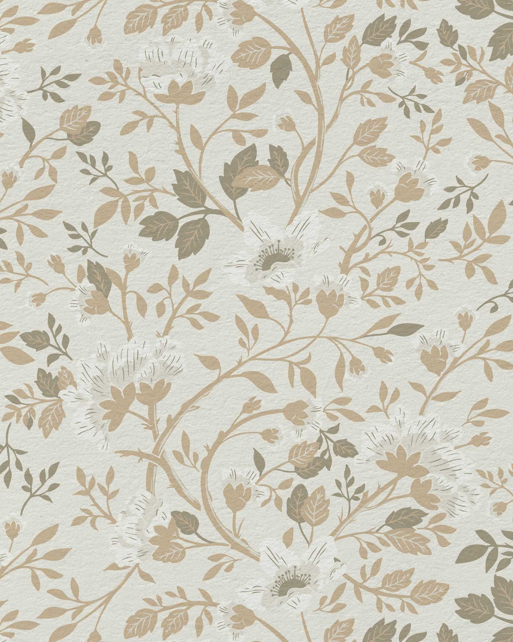 Camellia Study Wallpaper in Natural Linen - Riverpine