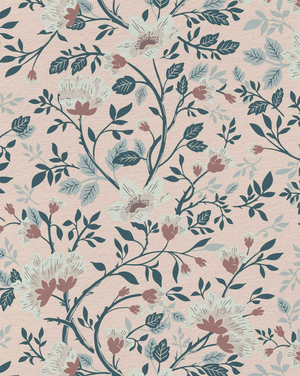 Camellia Study Wallpaper in Petal Cream - Riverpine