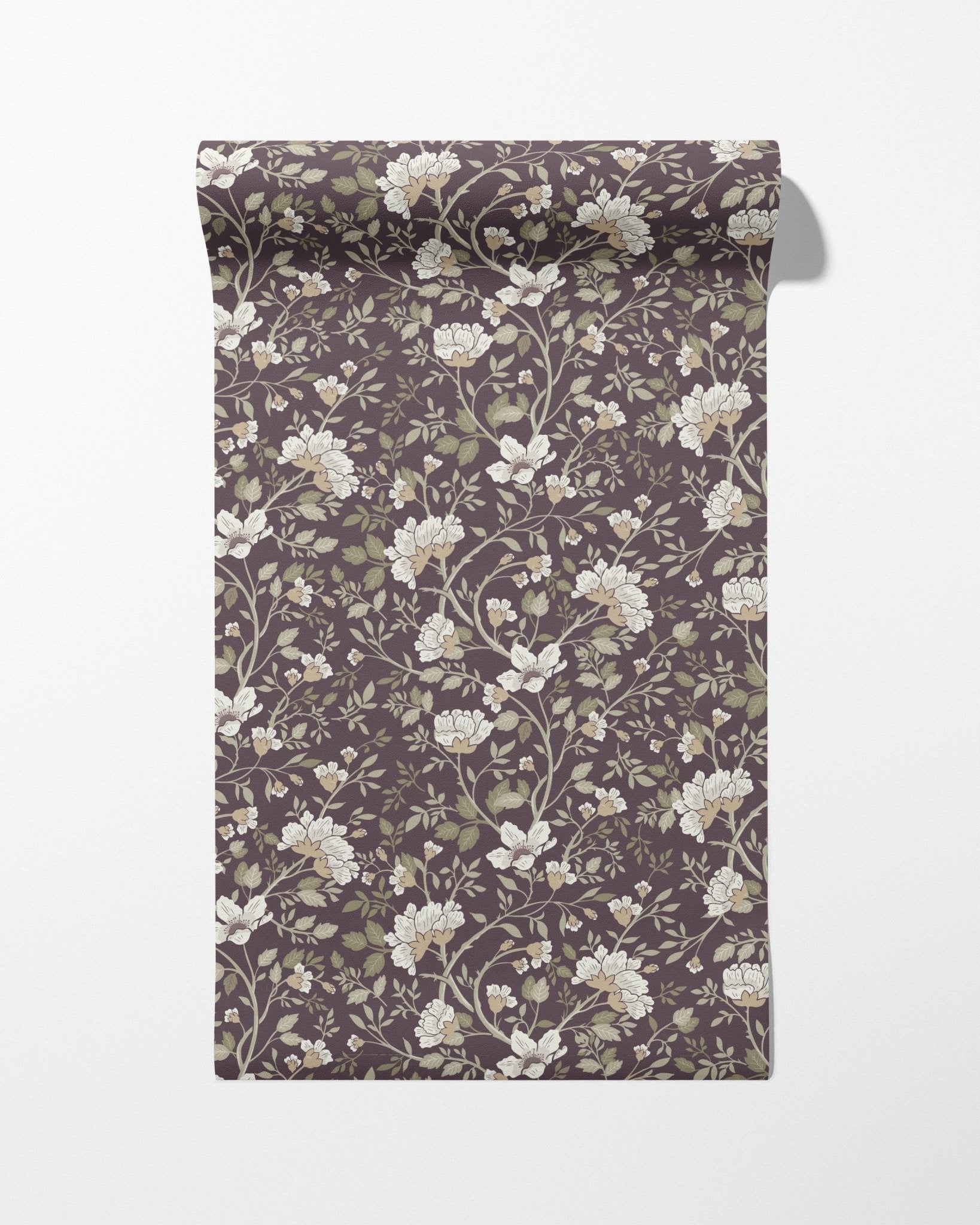 Camellia Study Wallpaper in Plumwood - Riverpine