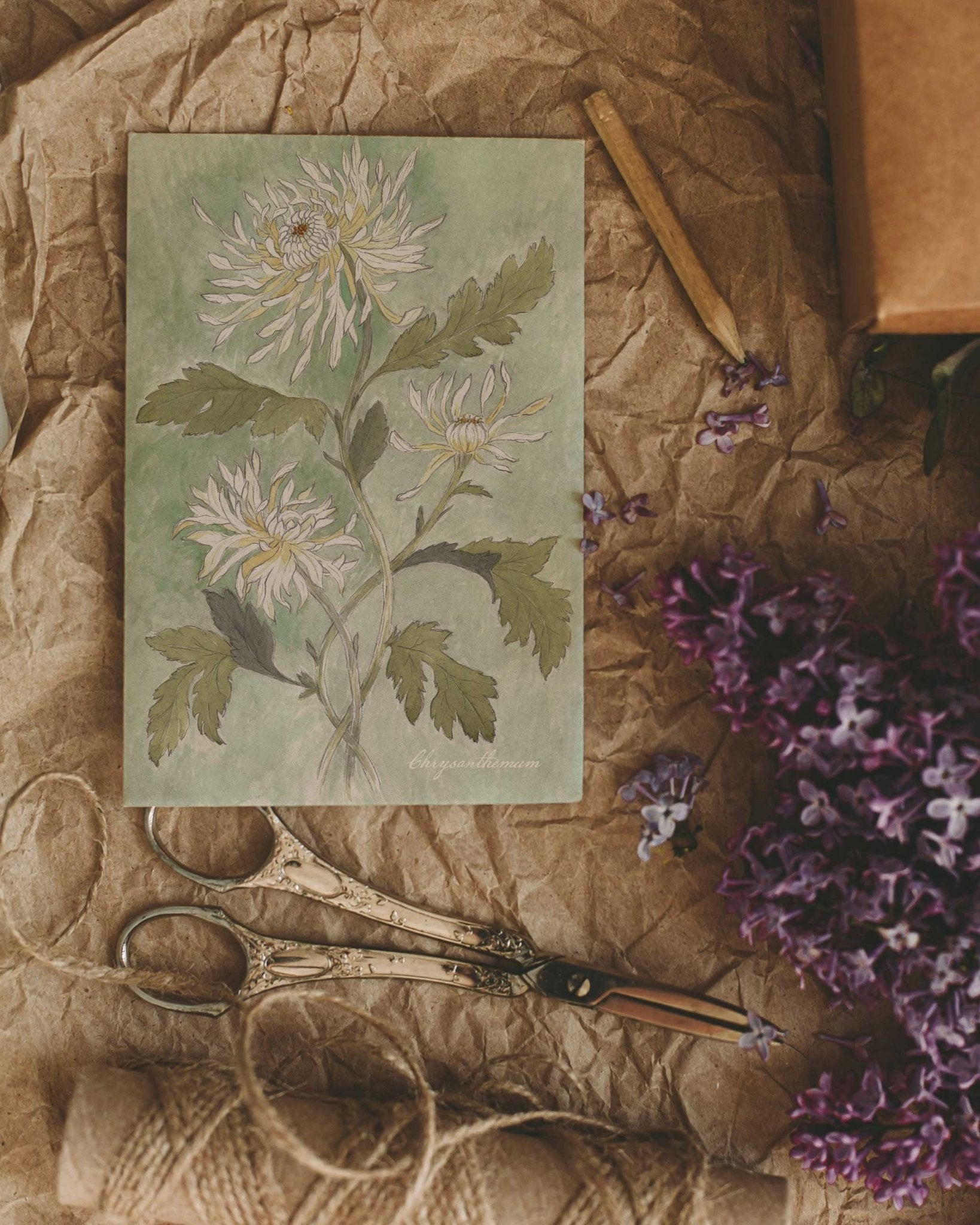 Chrysanthemum Greeting Card - Riverpine