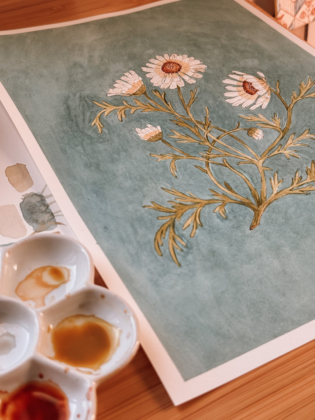 Daisy Study Watercolor Art Print - 5x7 - Riverpine