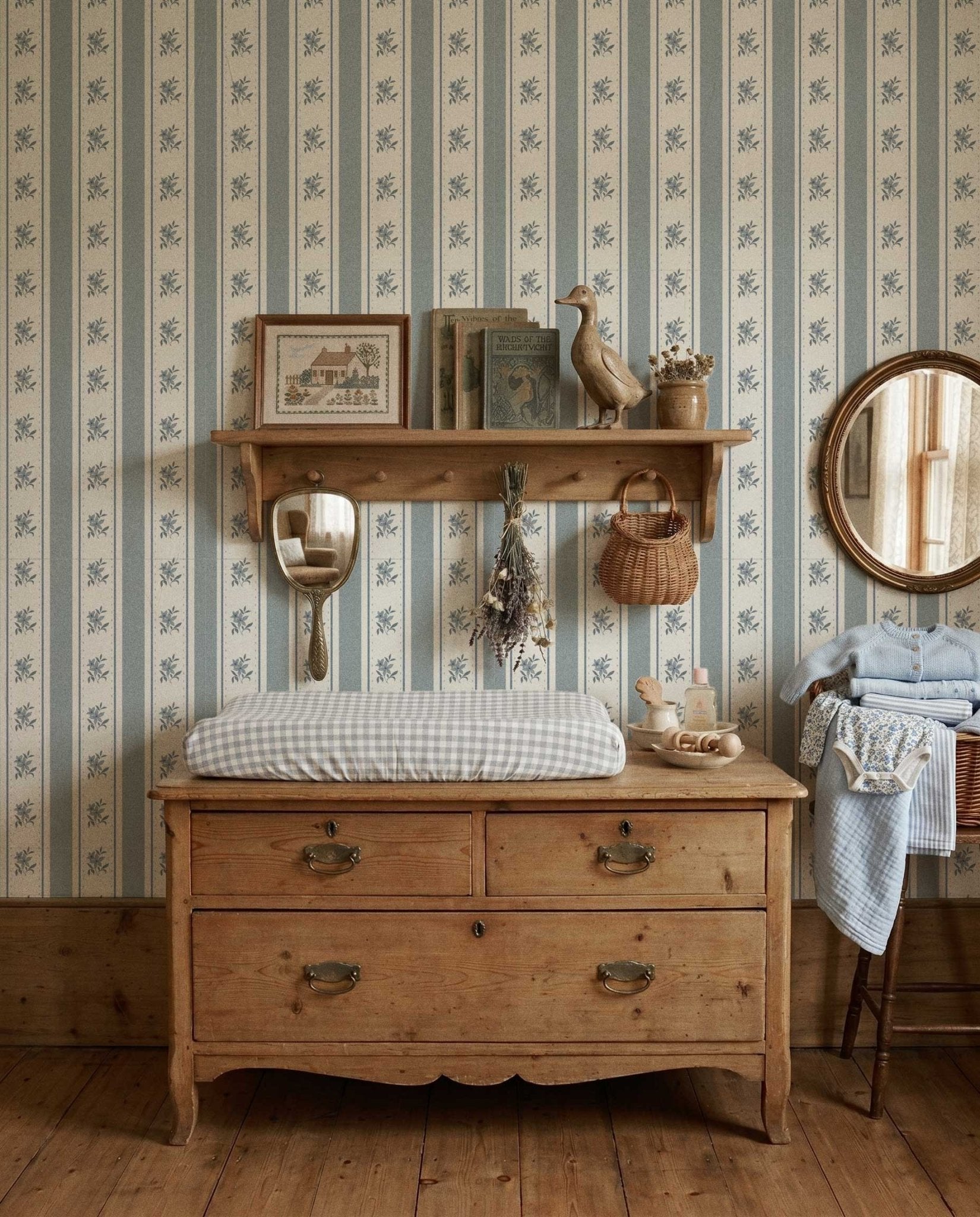 Glasshouse Stripe in Delft Ivory - Riverpine