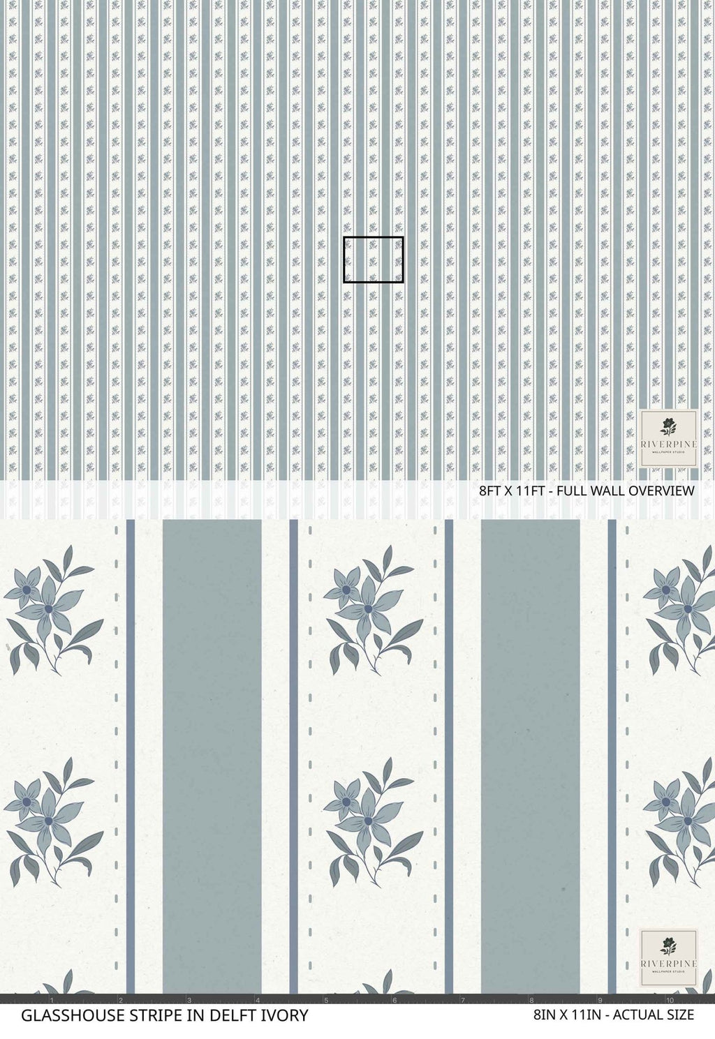 Glasshouse Stripe in Delft Ivory - Riverpine