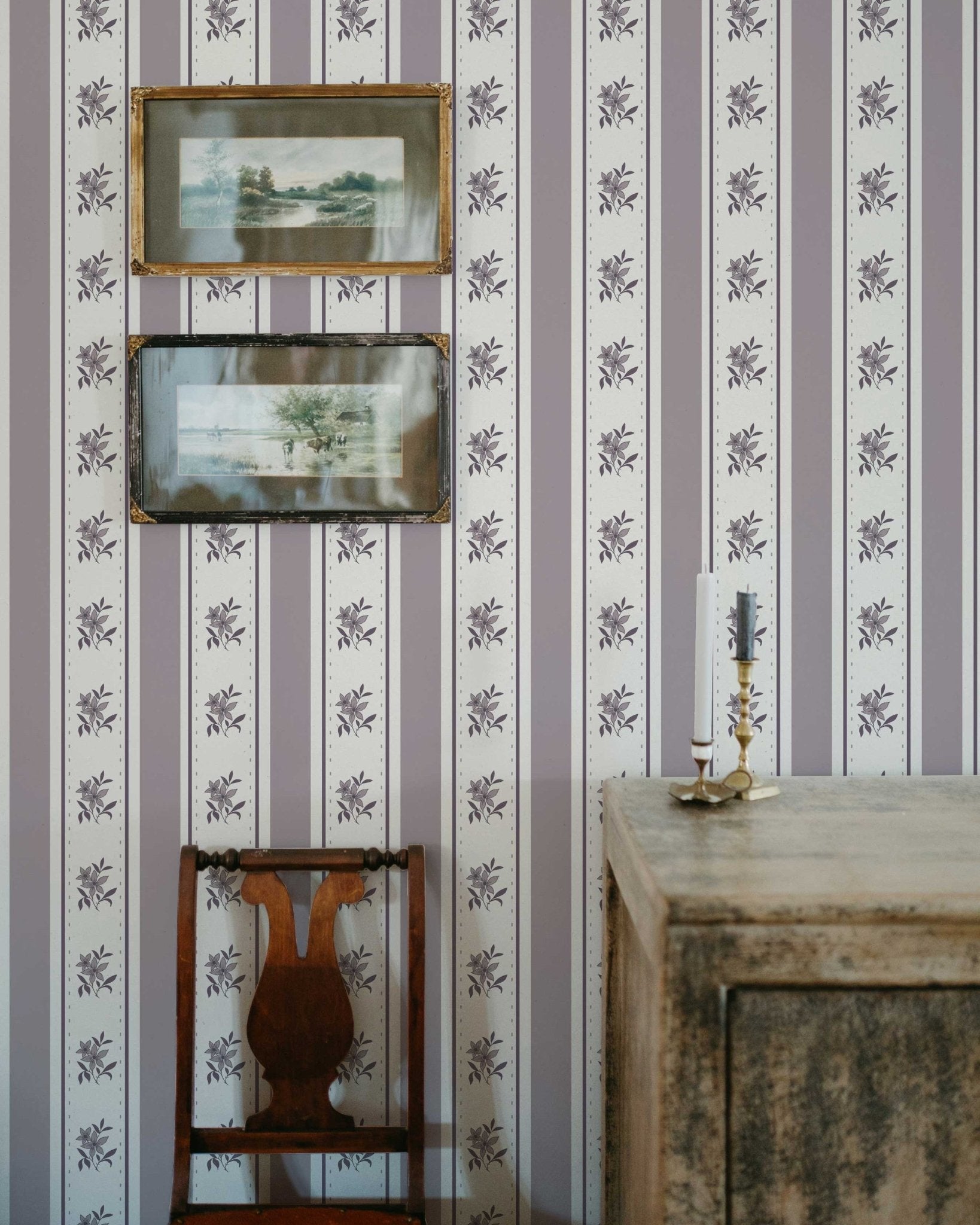 Glasshouse Stripe in Faded Mulberry - Riverpine