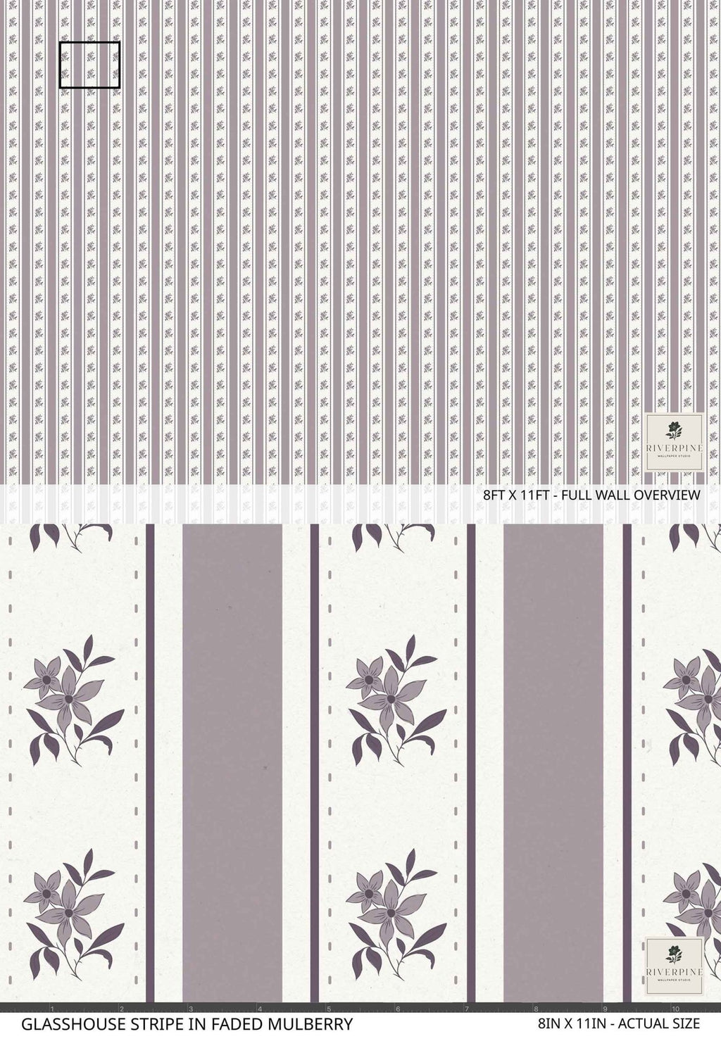 Glasshouse Stripe in Faded Mulberry - Riverpine