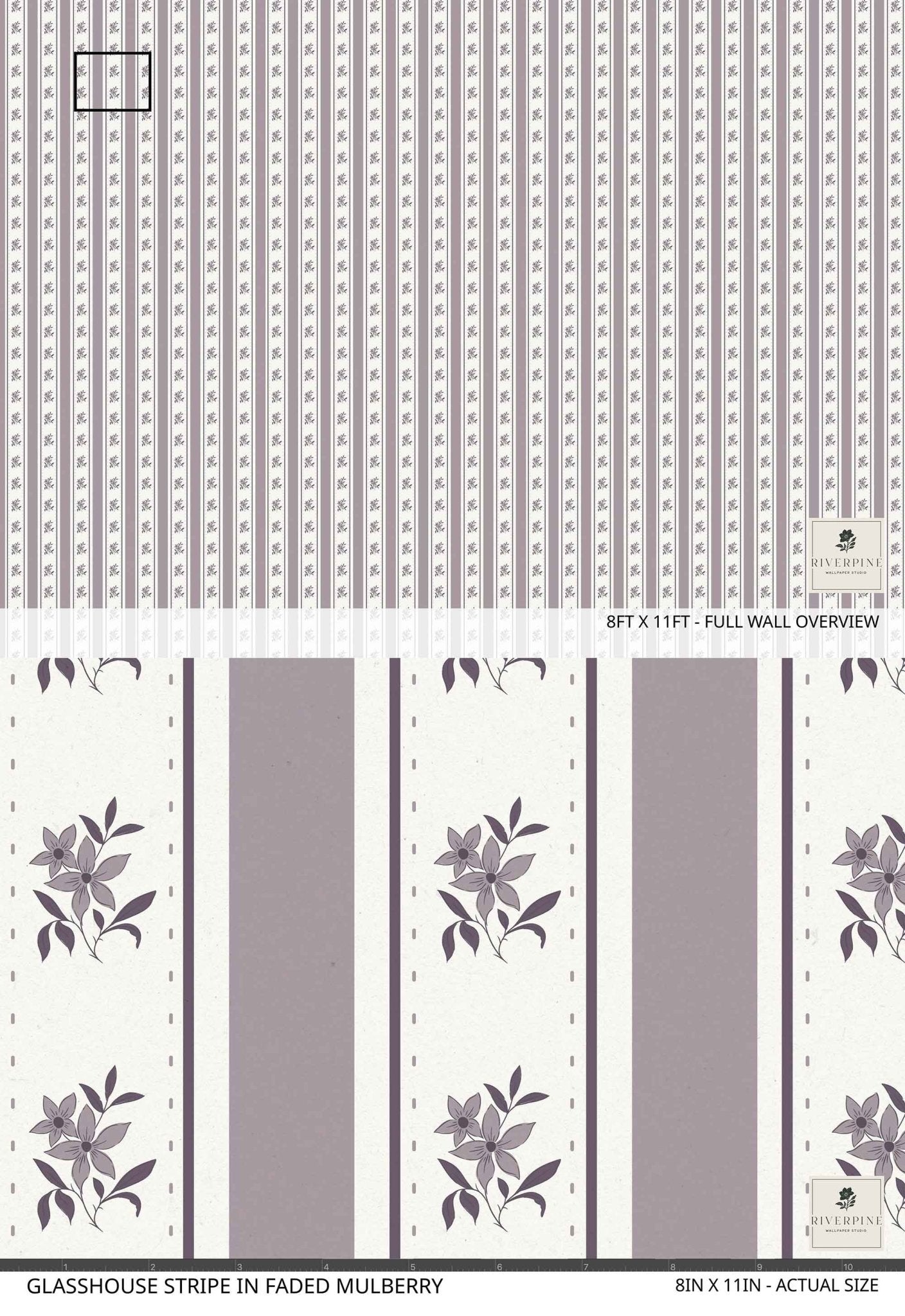 Glasshouse Stripe in Faded Mulberry - Riverpine